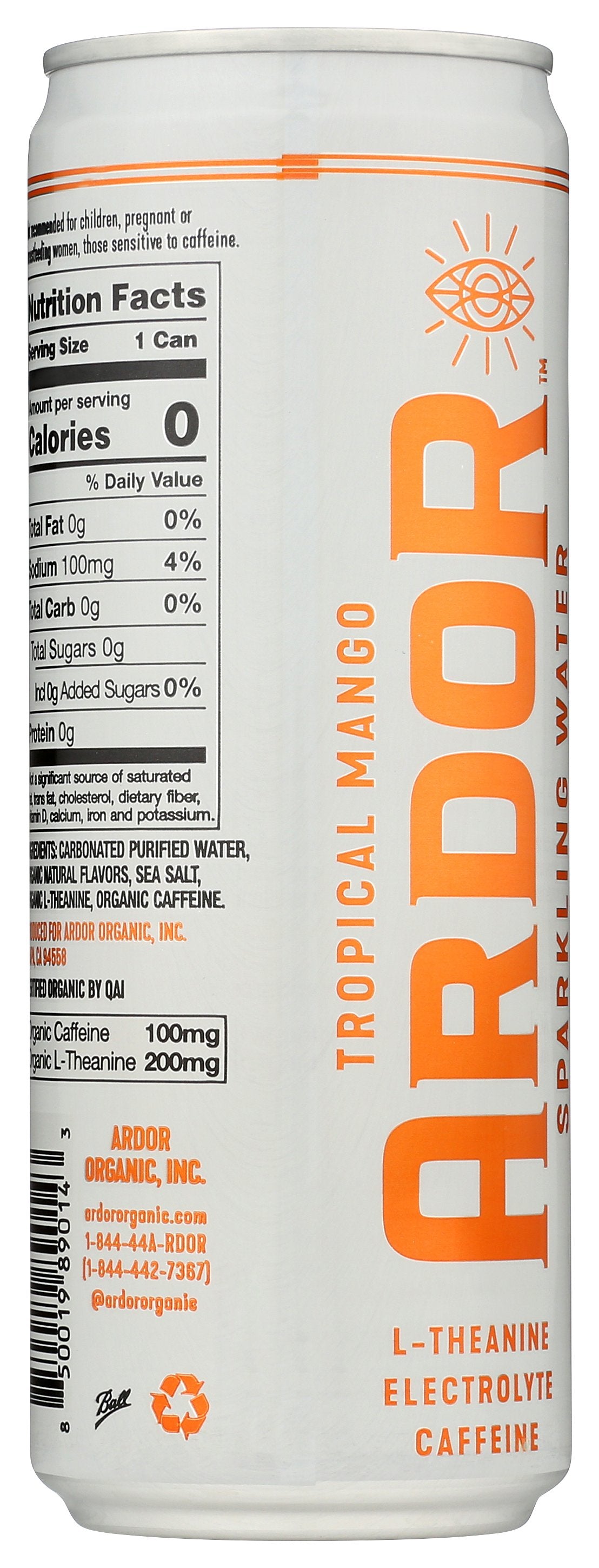 ARDOR ORGANIC INC ENHANCED SPARKLING WATER - Case of 12