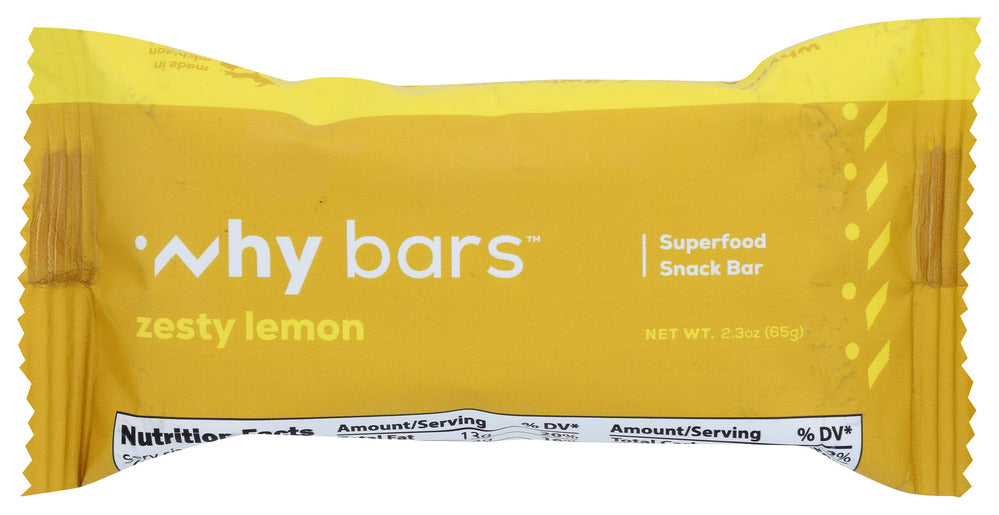 Why Bars Bar Zesty Lemon - Case of 12 - 2.04 OZ