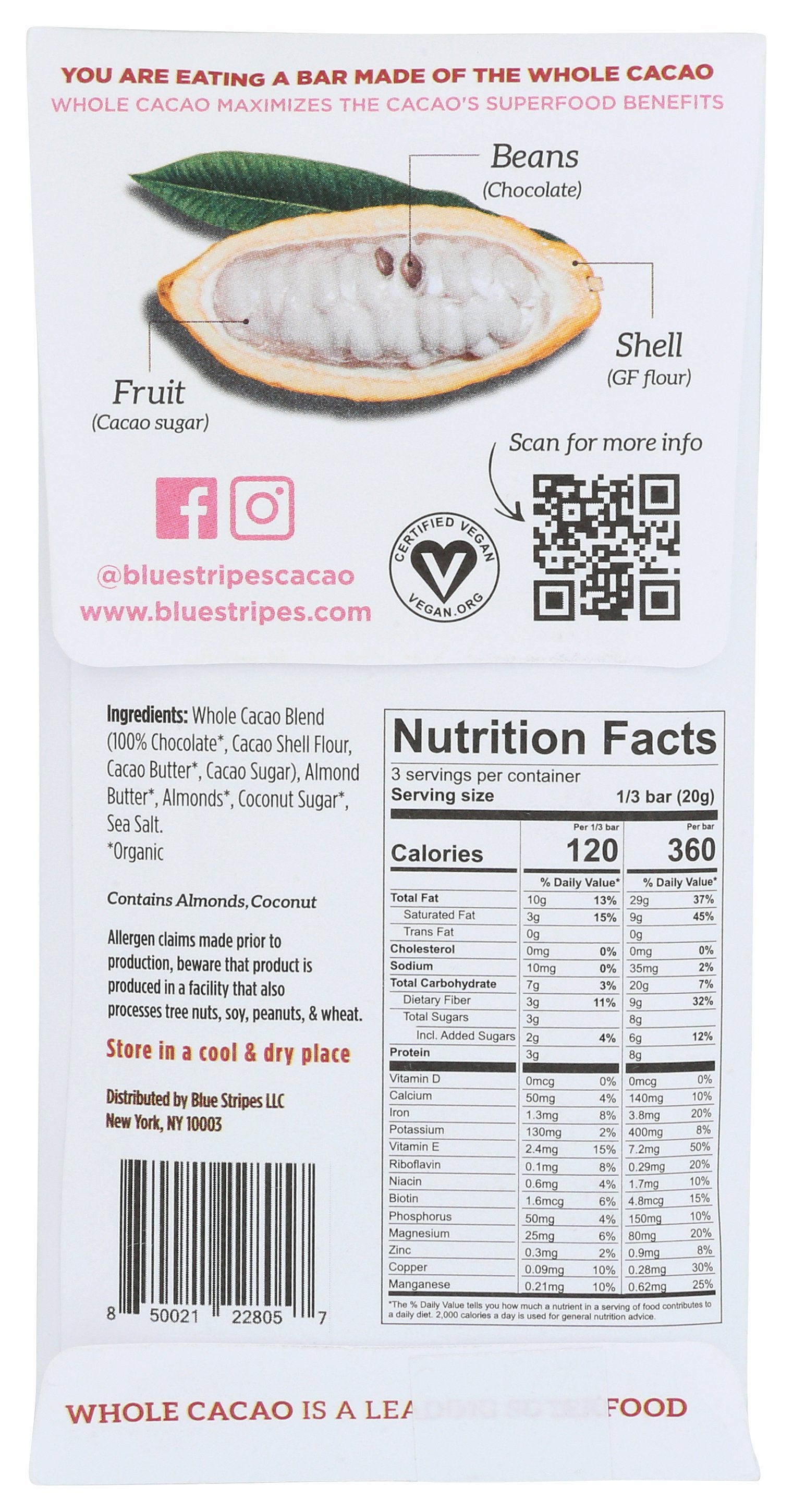 BLUE STRIPES BAR WCC ALMOND BUTTER - Case of 12