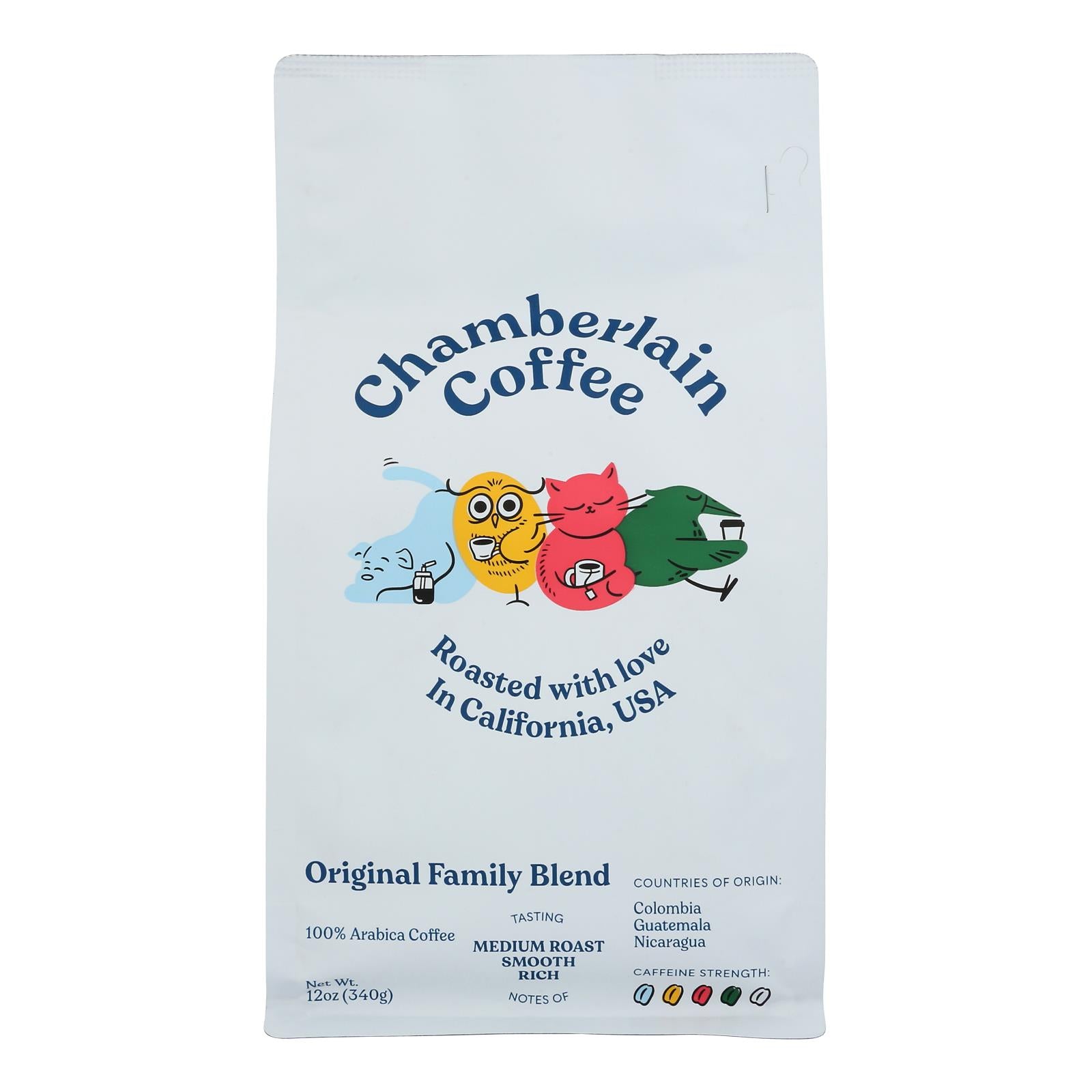 Chamberlain Coffee - Coffee Organic Ground Original Family Blend - Case of 12-12 Ounce