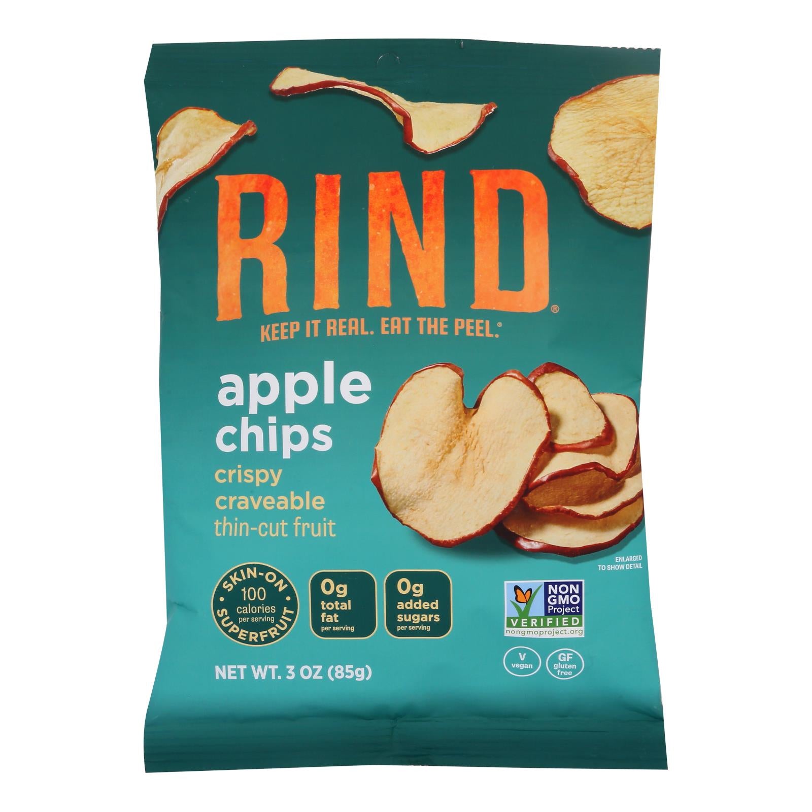 Rind Snacks - Fruit Chips Apple - Case Of 12-3 Oz