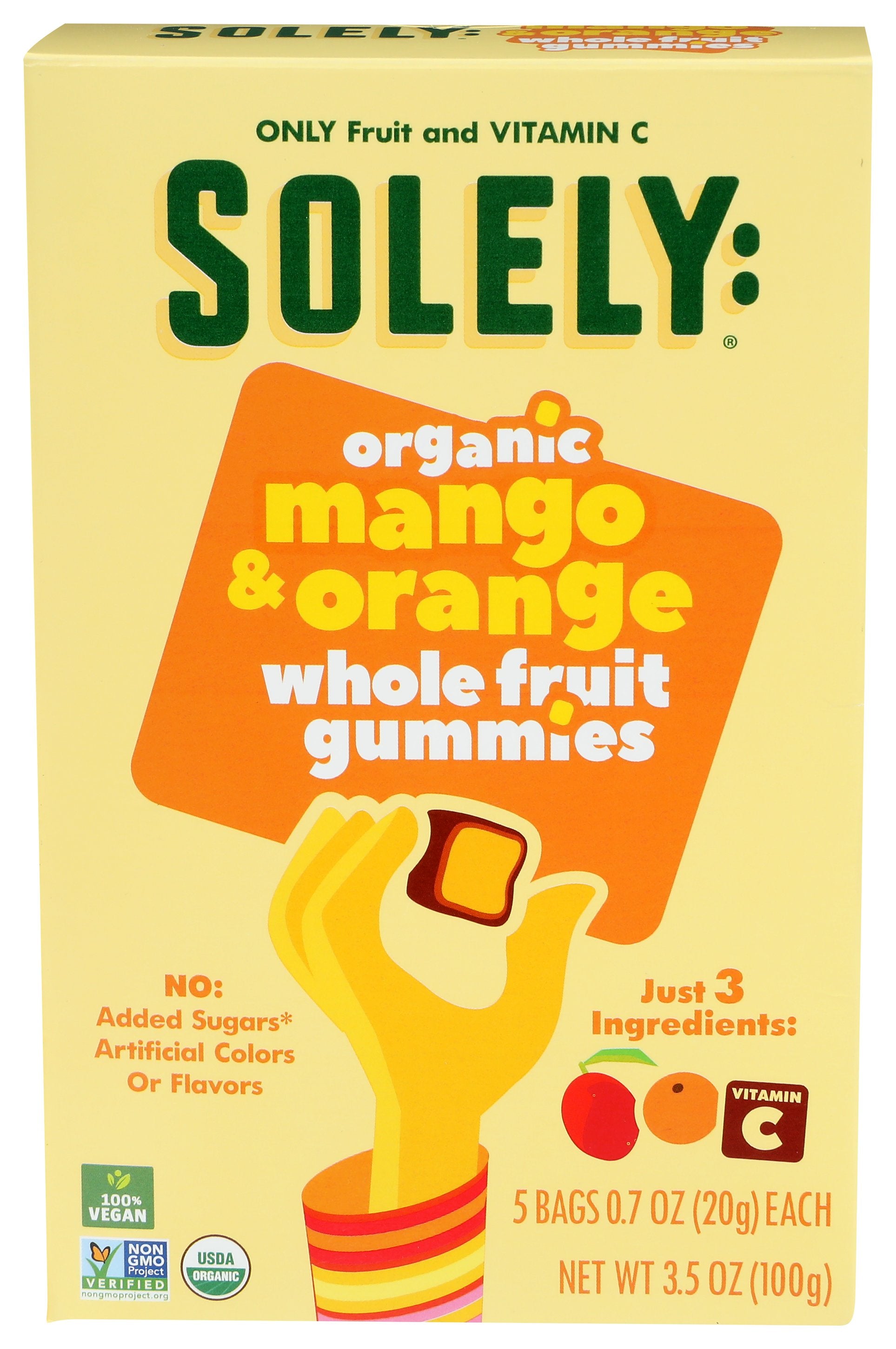 SOLELY FRUIT GUMMIES MANGO ORNG - Case of 8