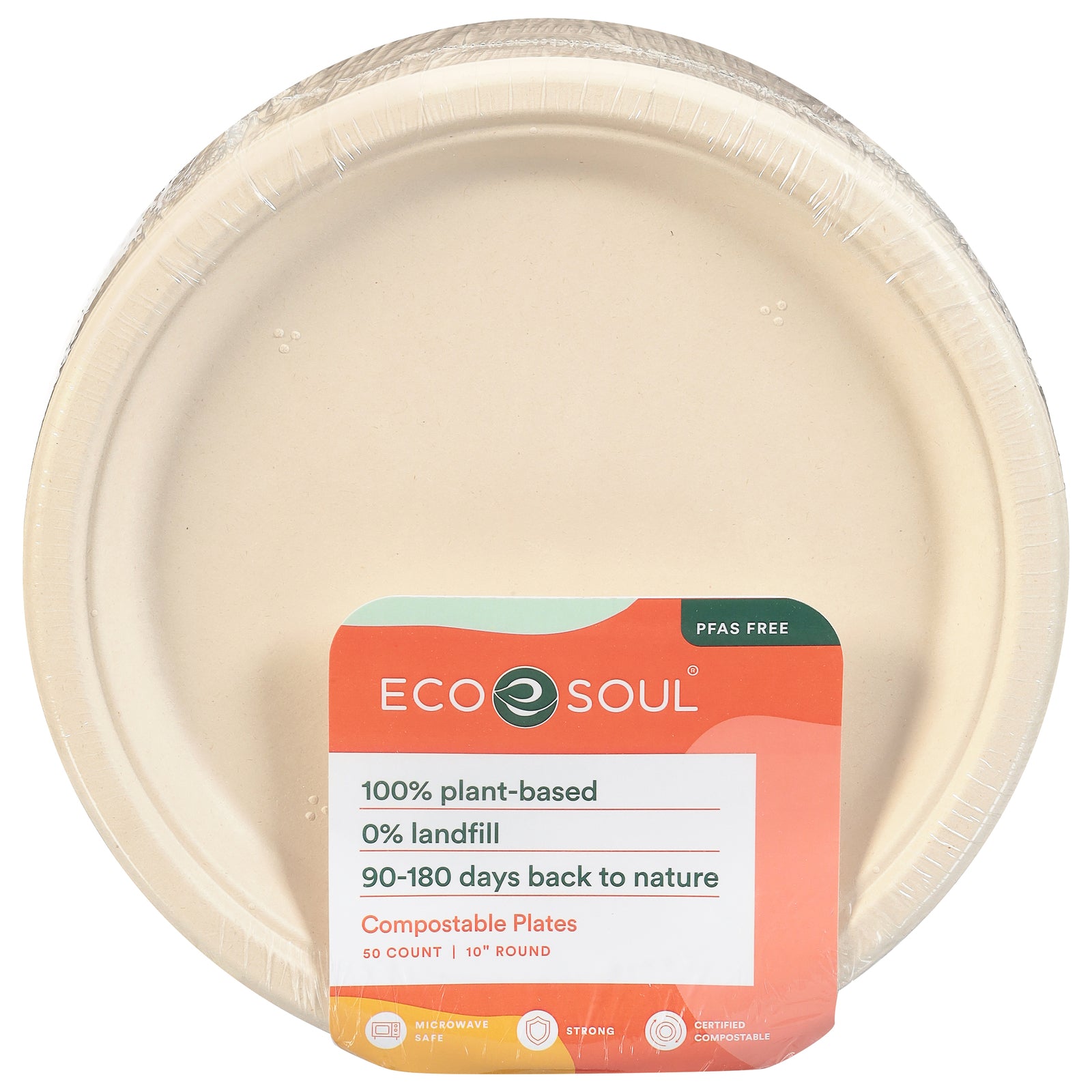 Ecosoul - Rnd Plate 10 Inch Bagasse - Case of 8-50 CT