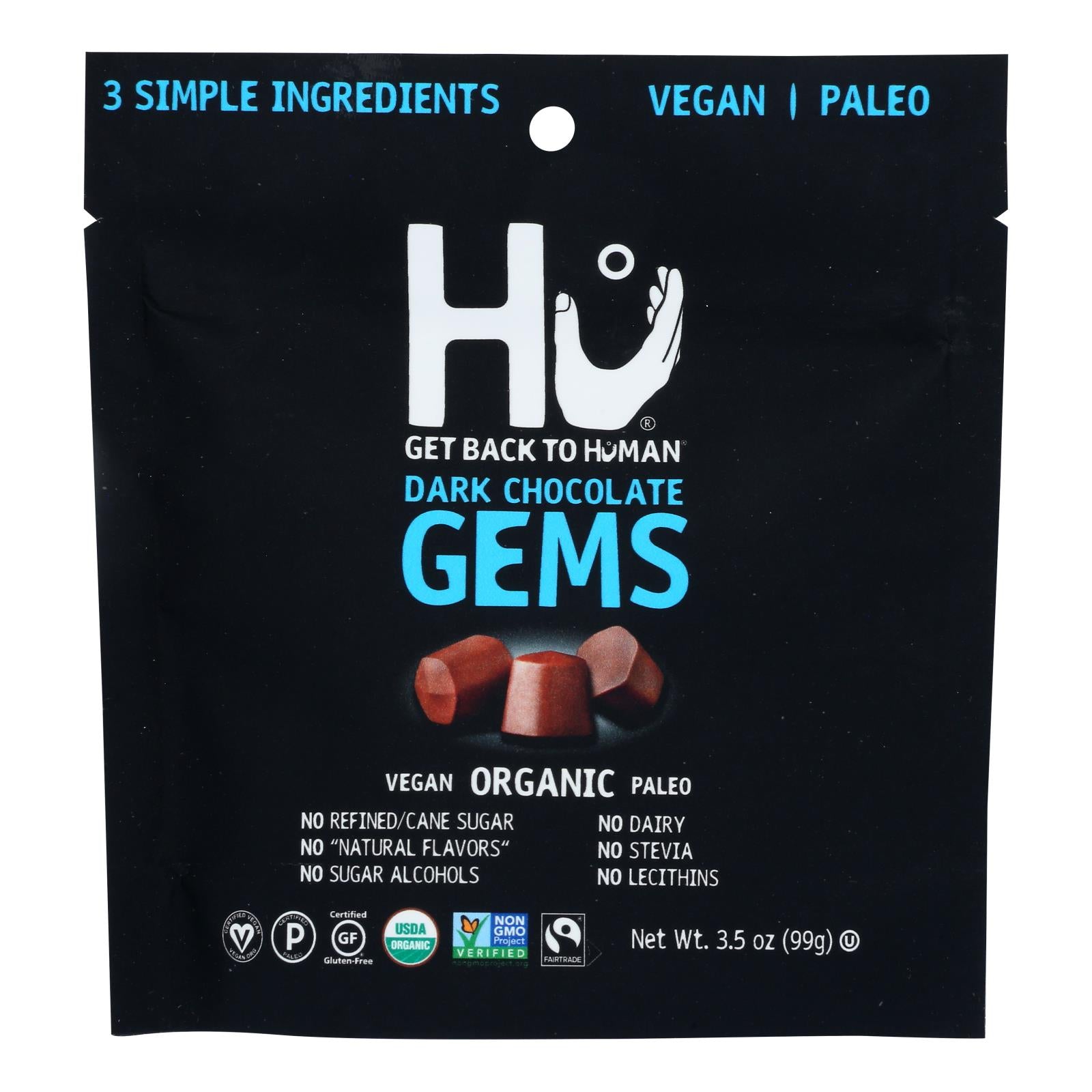 Hu - Candy Gems Drkchoc Smp - Case of 6-3.5 OZ