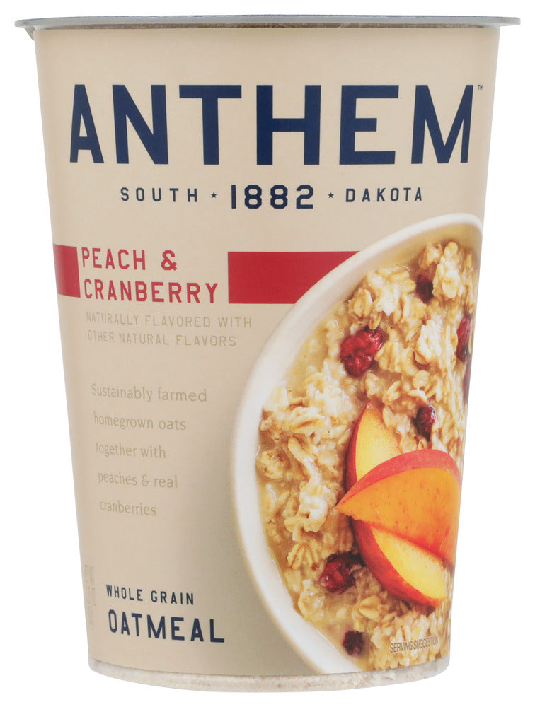 Anthem Oatmeal Cup Whole Grain Peach & Cranberry - Count of 6 - 3.25oz