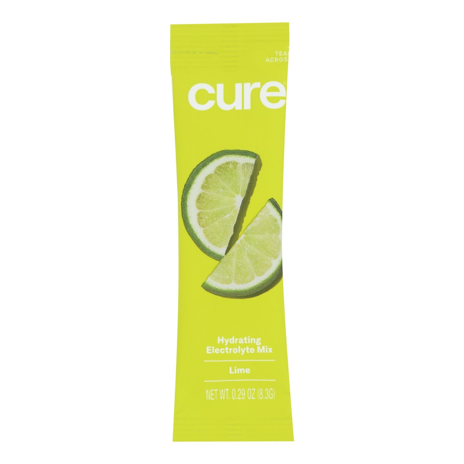 Cure Hydration - Hydration Drink Mix Lime - Case of 8 - 0.29 Ounces