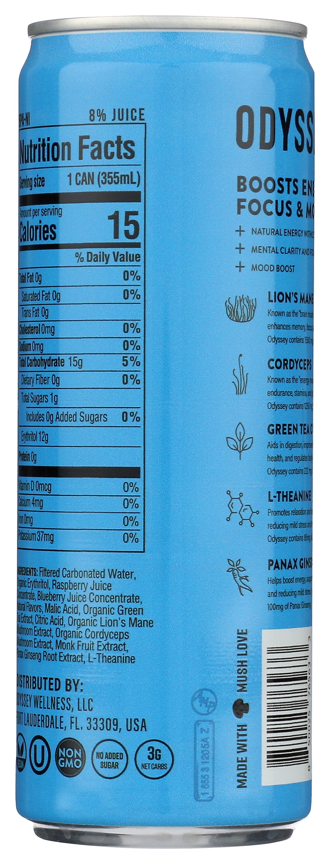 ODYSSEY ELIXIR BEV SPRKL BLUE RASPBERRY - Case of 12