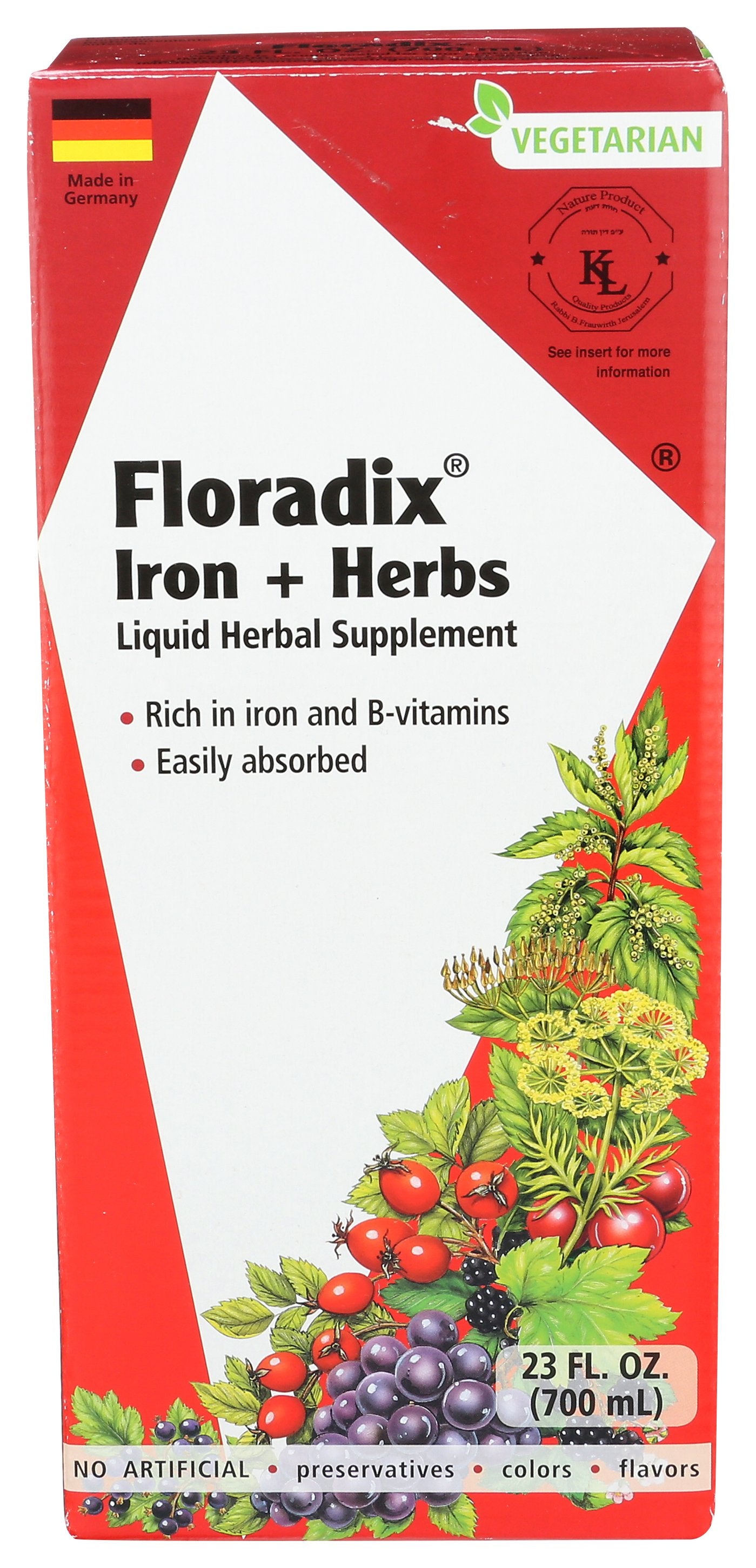 SALUS FLORADIX IRON [IRON + HERBS LIQUID HERBAL SUPPLEMENT - 23 FO]