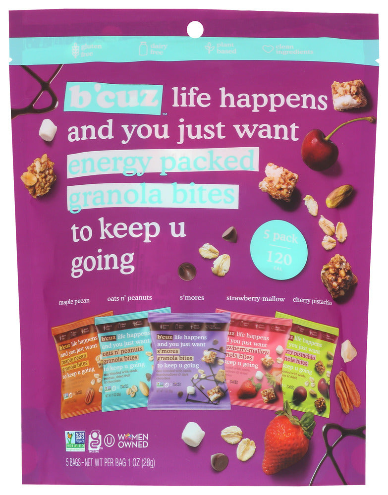 Bcuz Snacks Granola Bites Variety Pack - Pack of 6 - 5 OZ