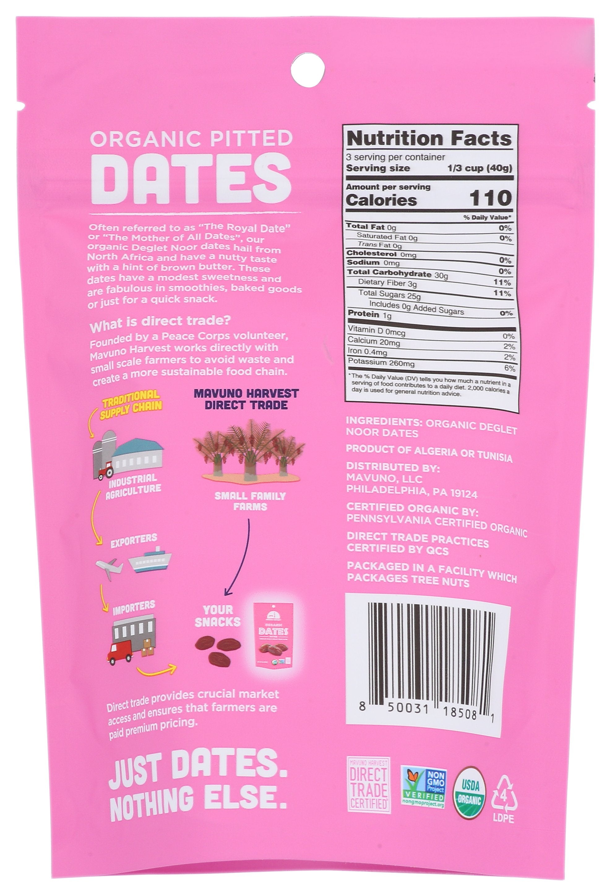 MAVUNO HARVEST FRUIT DATES PITTED - Case of 6