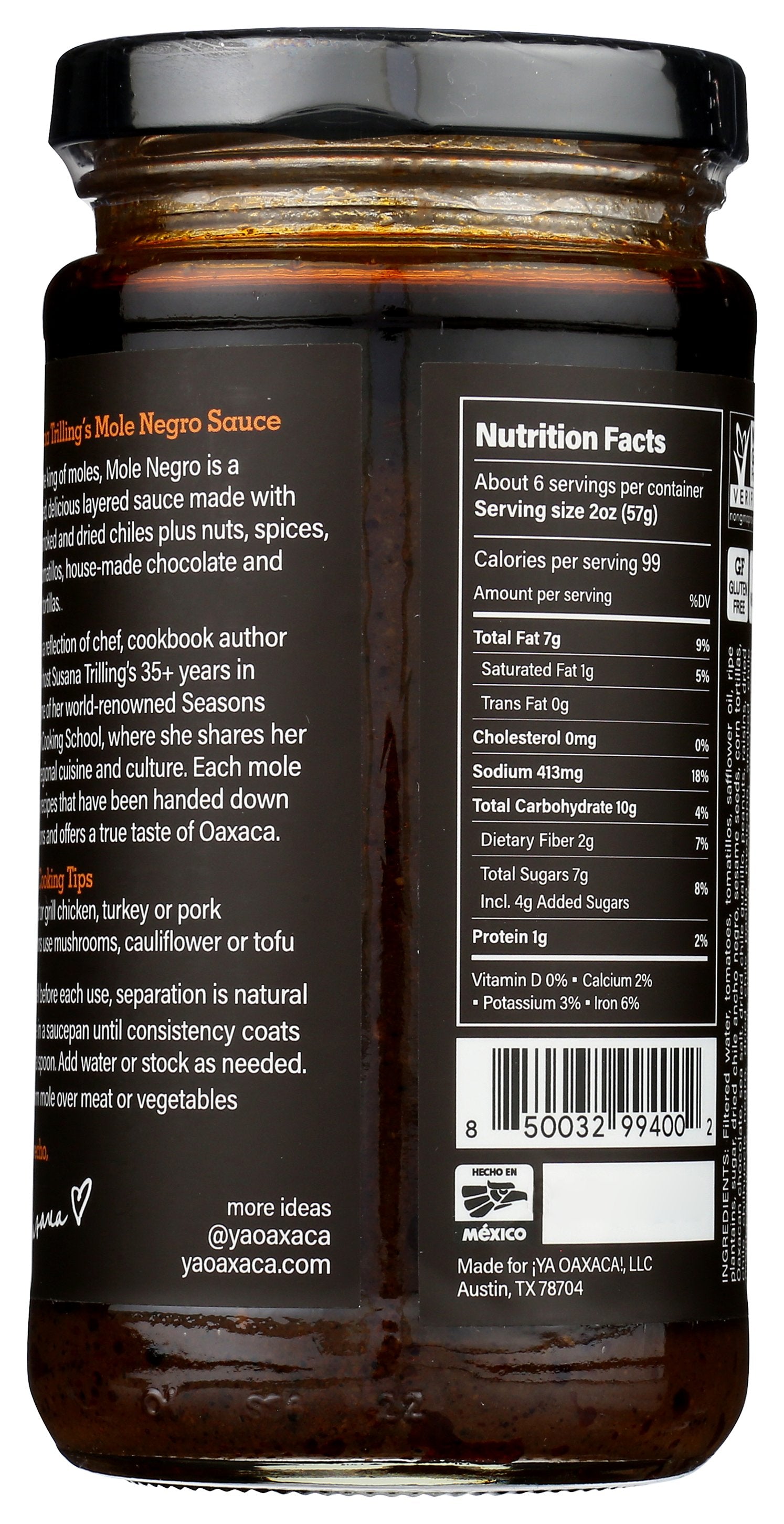 YA OAXACA SAUCE MOLE NEGRO - Case of 6