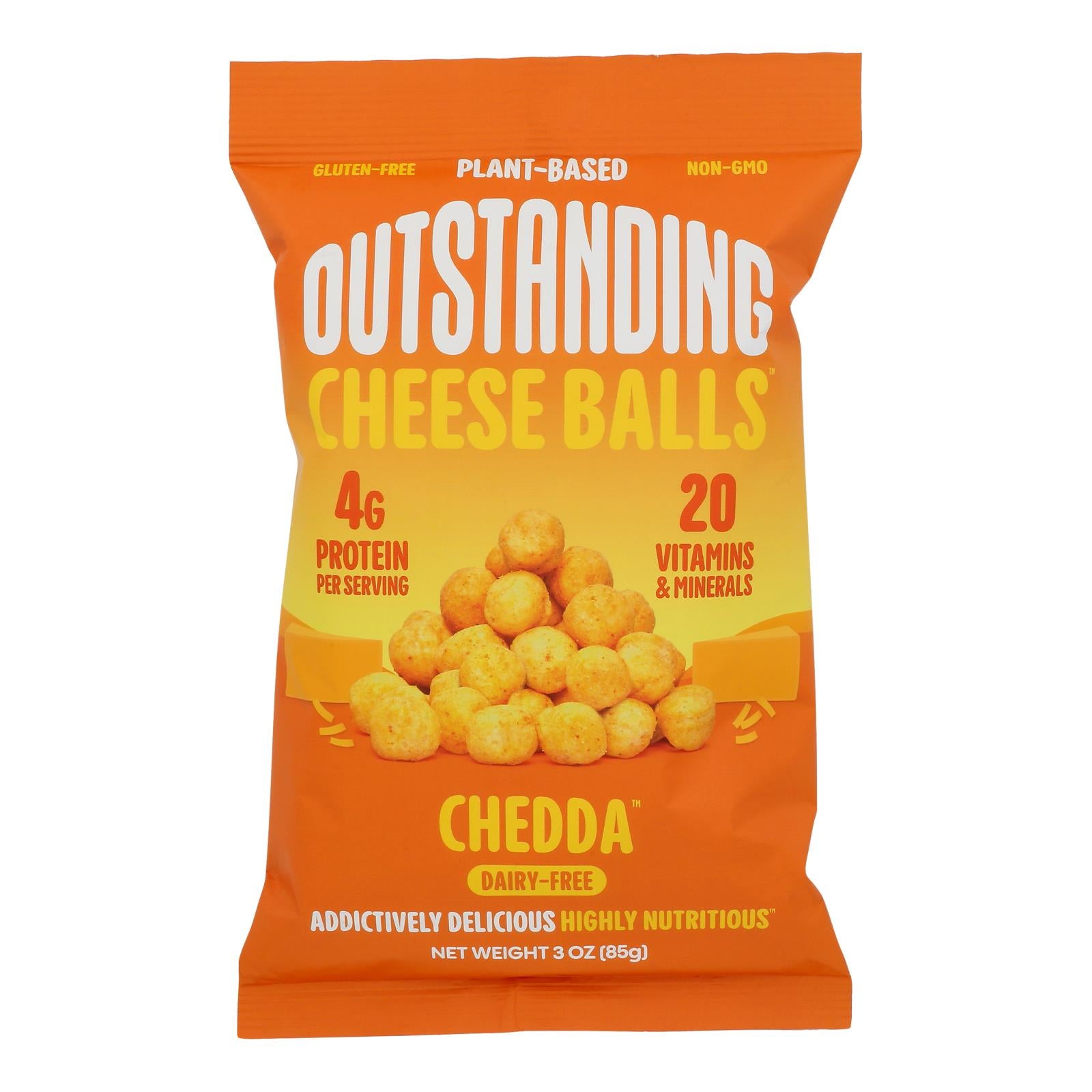 Outstanding Foods - Cheese Balls Chedda - Case of 8-3 OZ