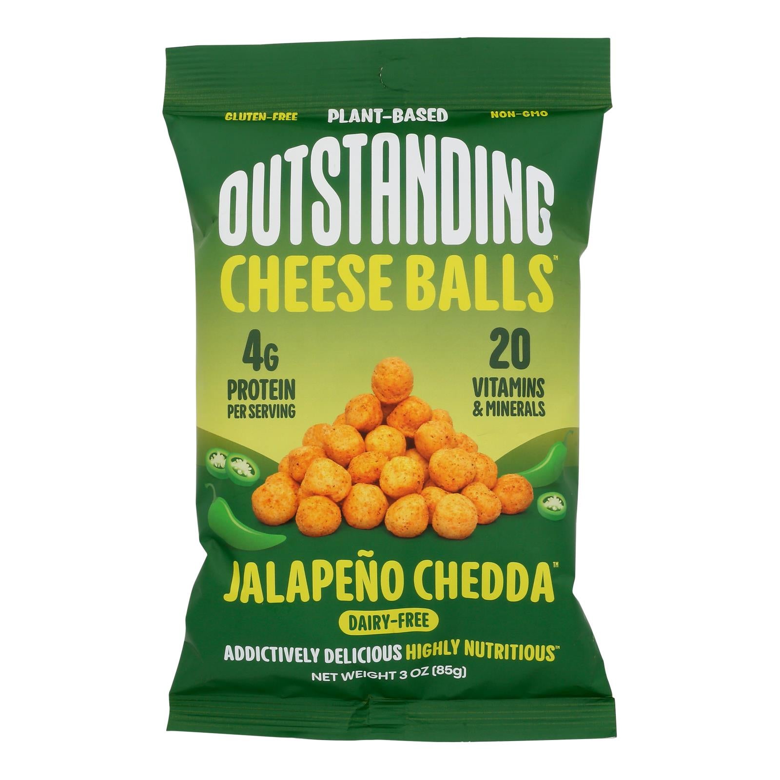 Outstanding Foods - Cheese Balls Jalapeno - Case of 8-3 OZ