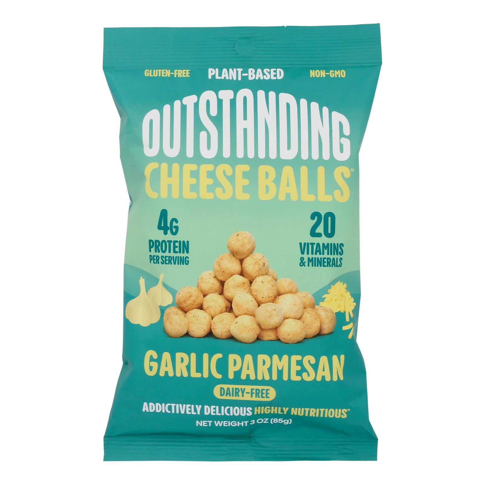 Outstanding Foods - Cheese Balls Garlic - Case of 8-3 OZ