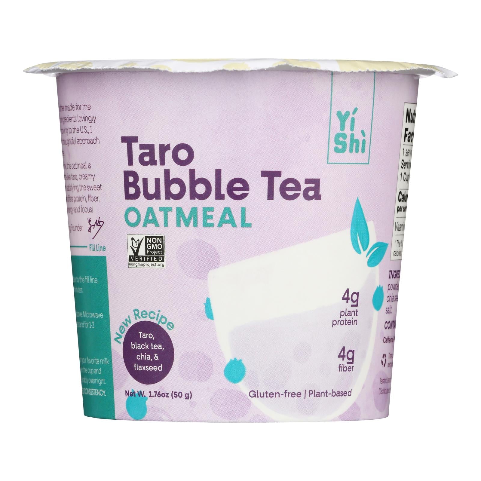 Yishi - Oatmeal Cup Taro Bubble Tea - Case of 6 - 1.76 Ounces