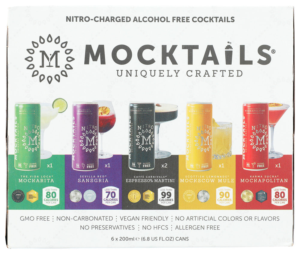 Mocktails Nitro-charged Alcohol-Free Cocktails - Case of 4 - 8 fl oz