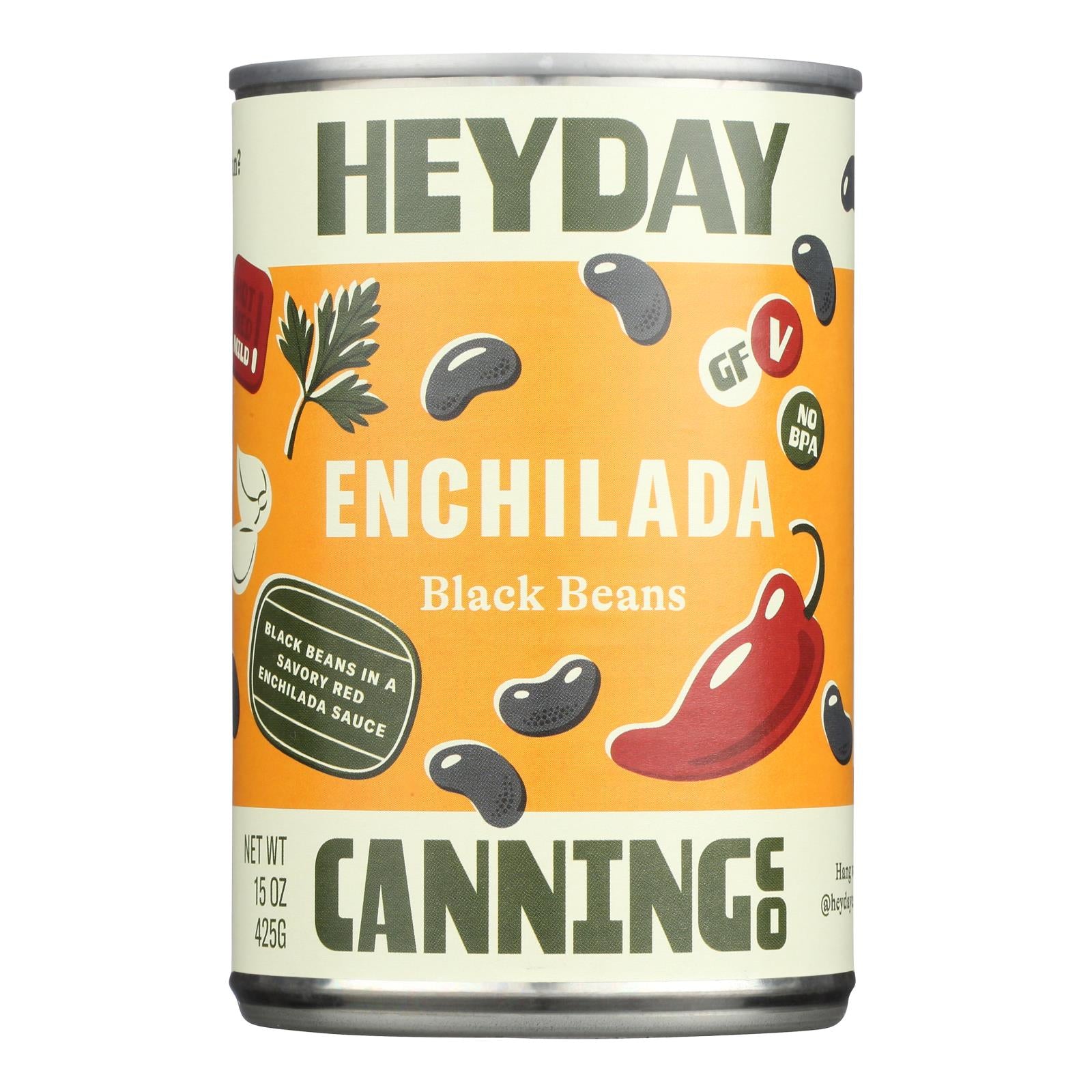 Heyday Canning Company - Beans Black Enchilada Mild - Case of 6 - 15 Ounces