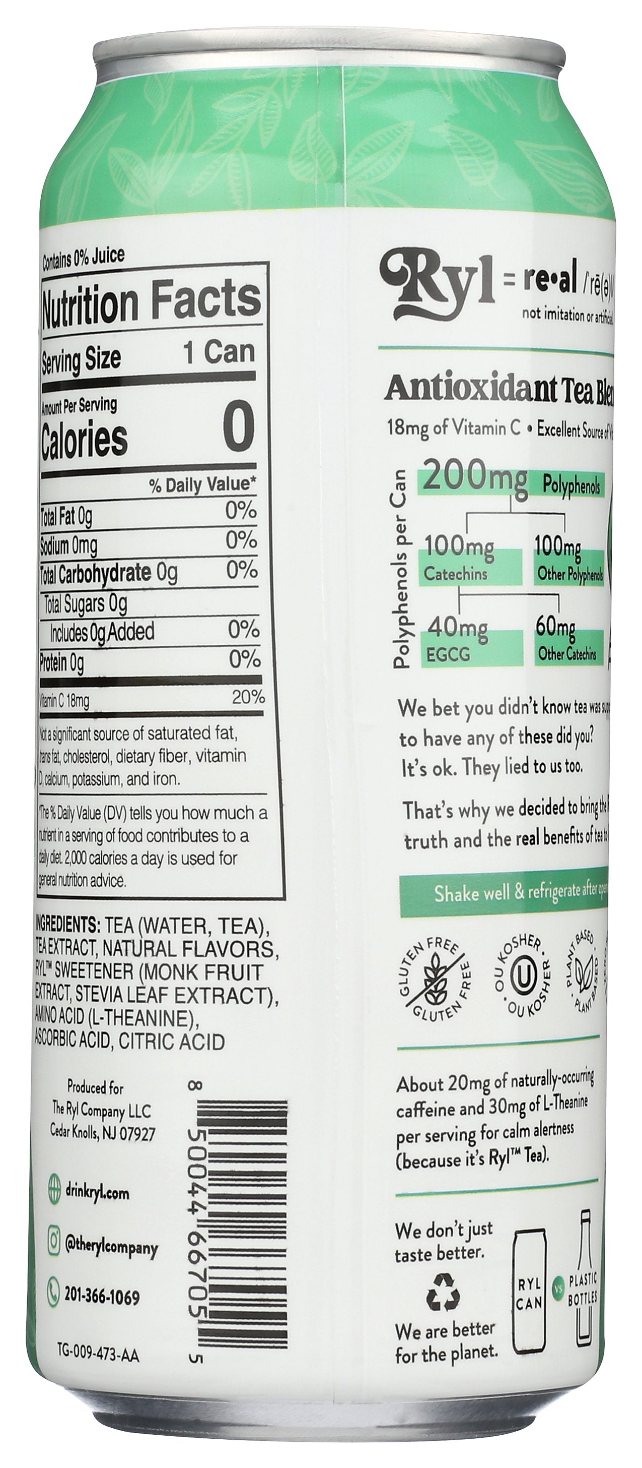 THE RYL CO TEA GREEN ORIGINAL RTD - Case of 12