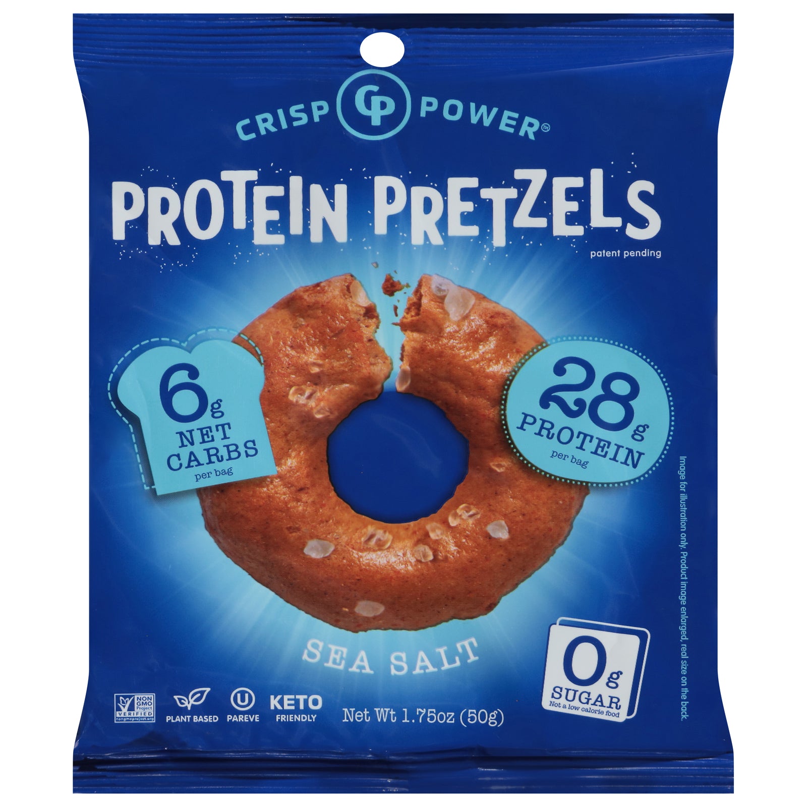 Crisp Power - Protein Pretzels Sea Salt - CS of 6-1.75 OZ