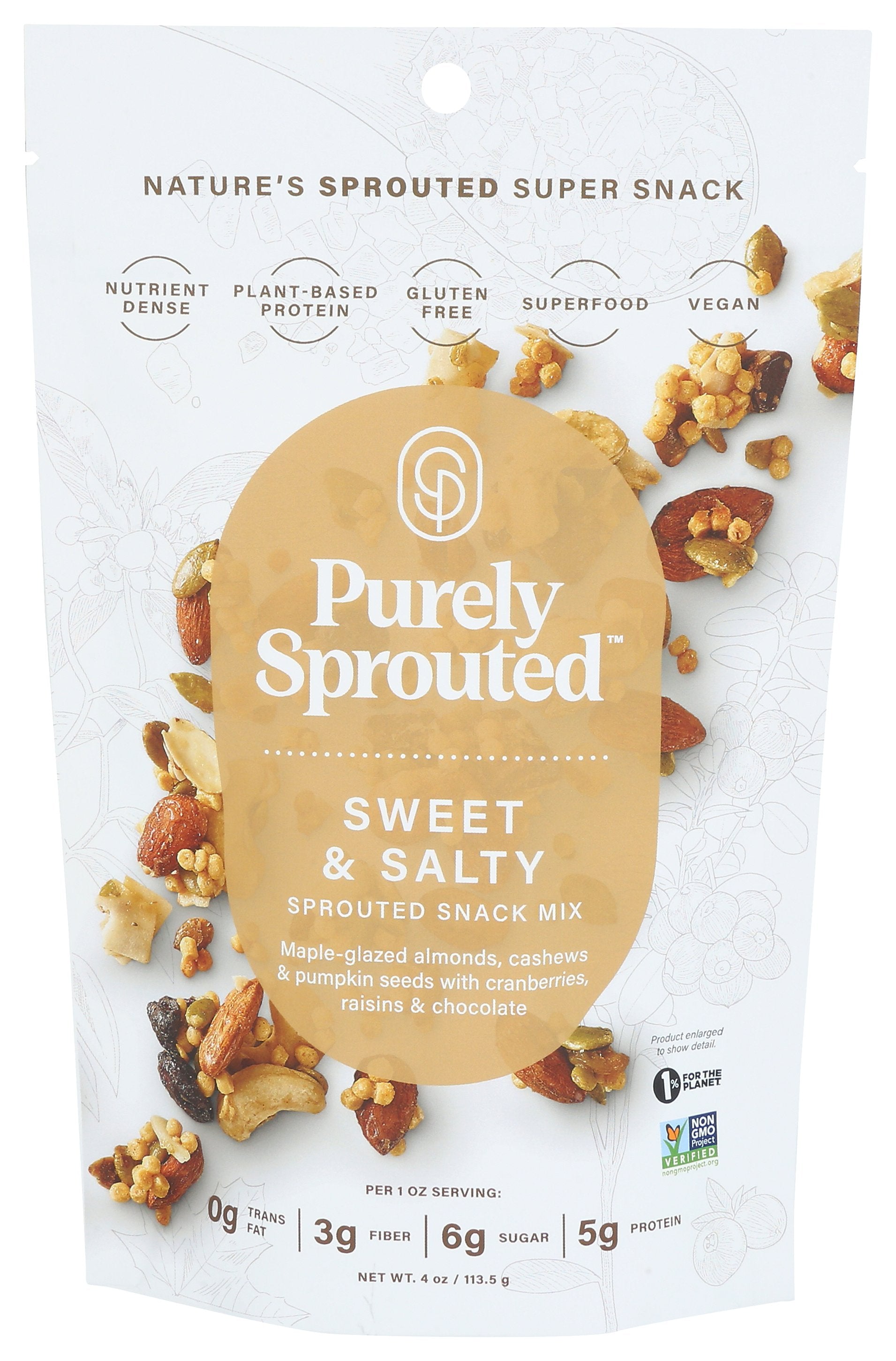 PURELY SPROUTED MIX SNACK SWEET SALTY - Case of 6