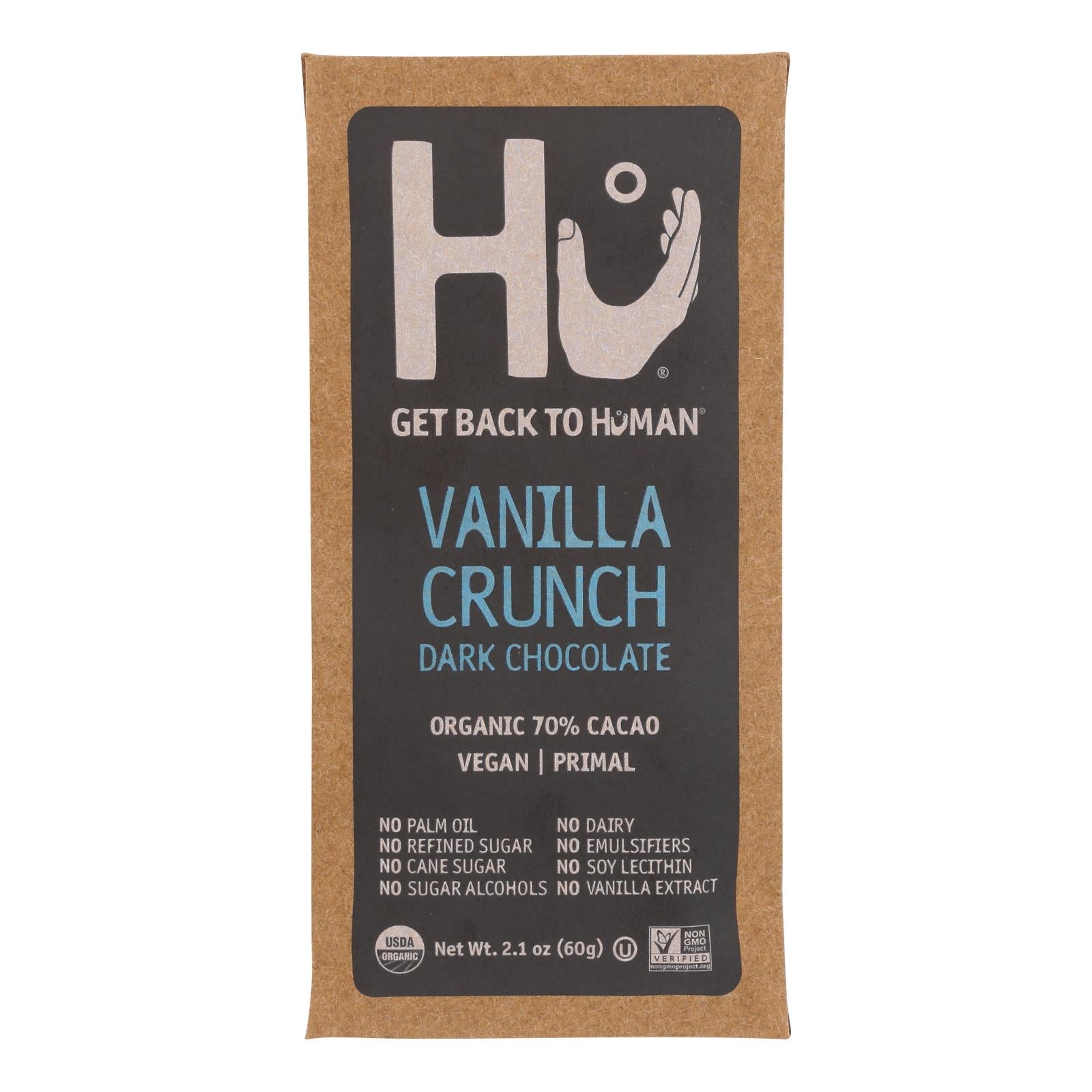 Hu - Dark Chocolate Bar Vanilla Crunch - Case of 12-2.1 OZ