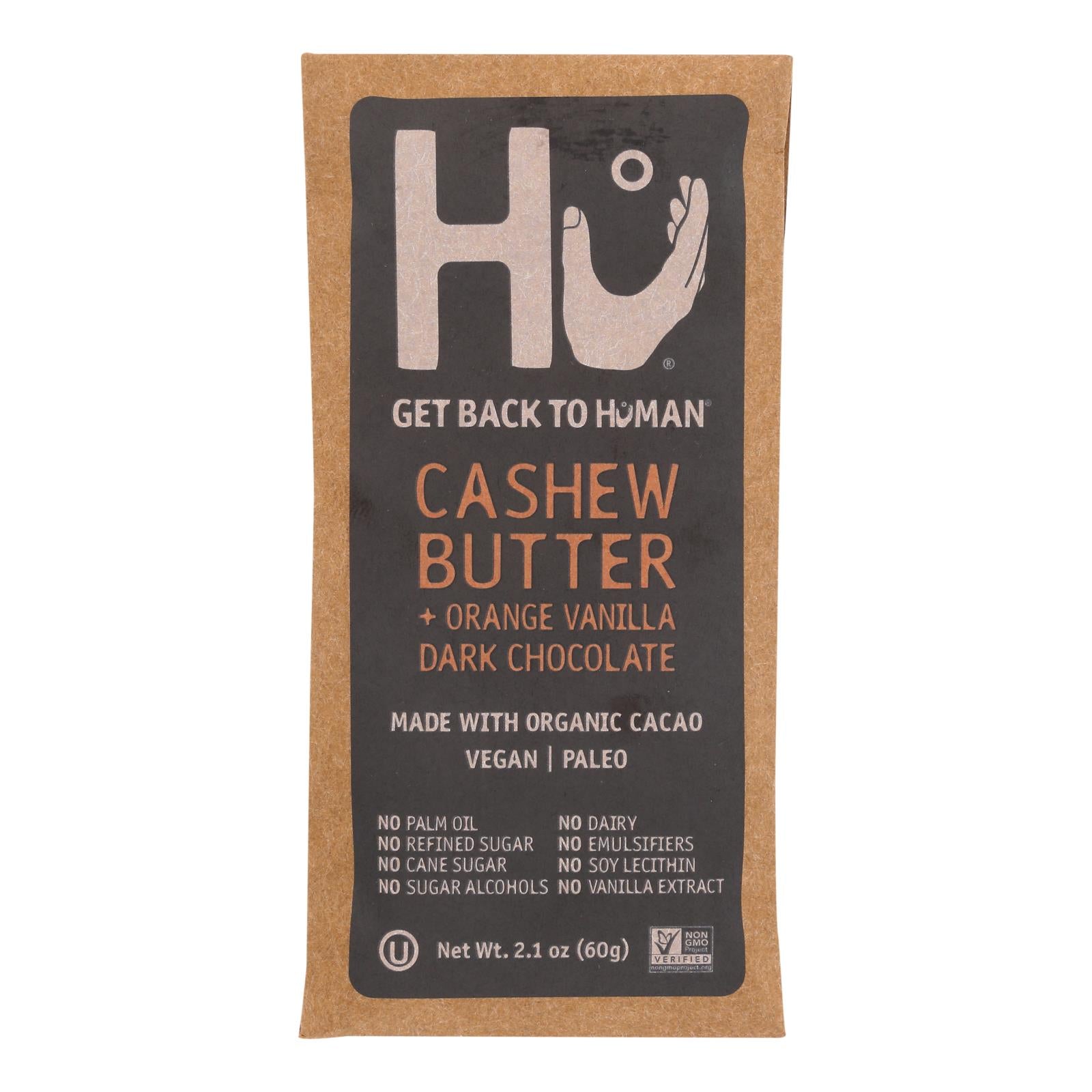 Hu - Dark Chocolate Bar Cashew Butter Orange Vanilla - Case of 12-2.1 OZ