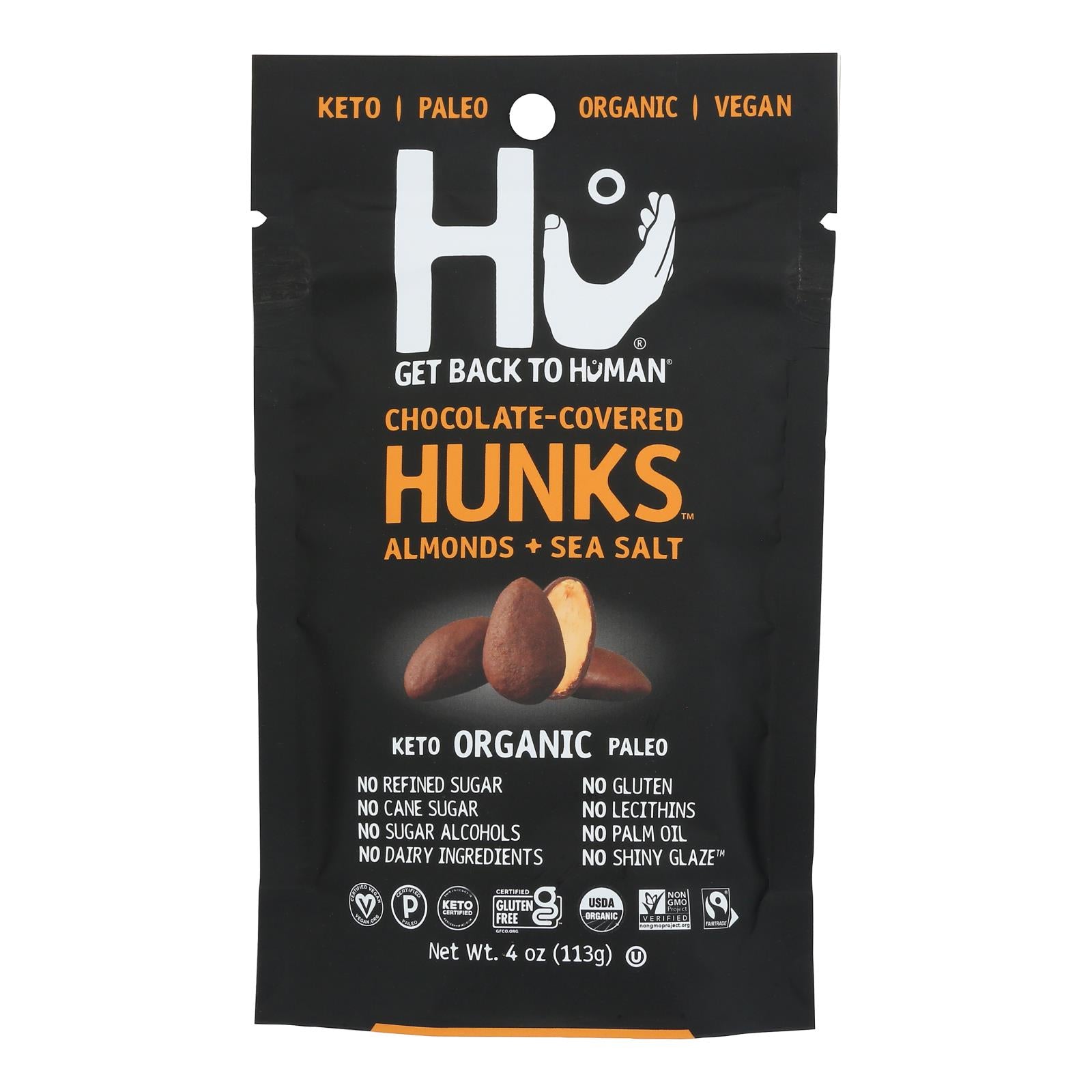 Hu - Hunks Organic Chocolate Cvrd Al/ss - Case of 6-4 OZ