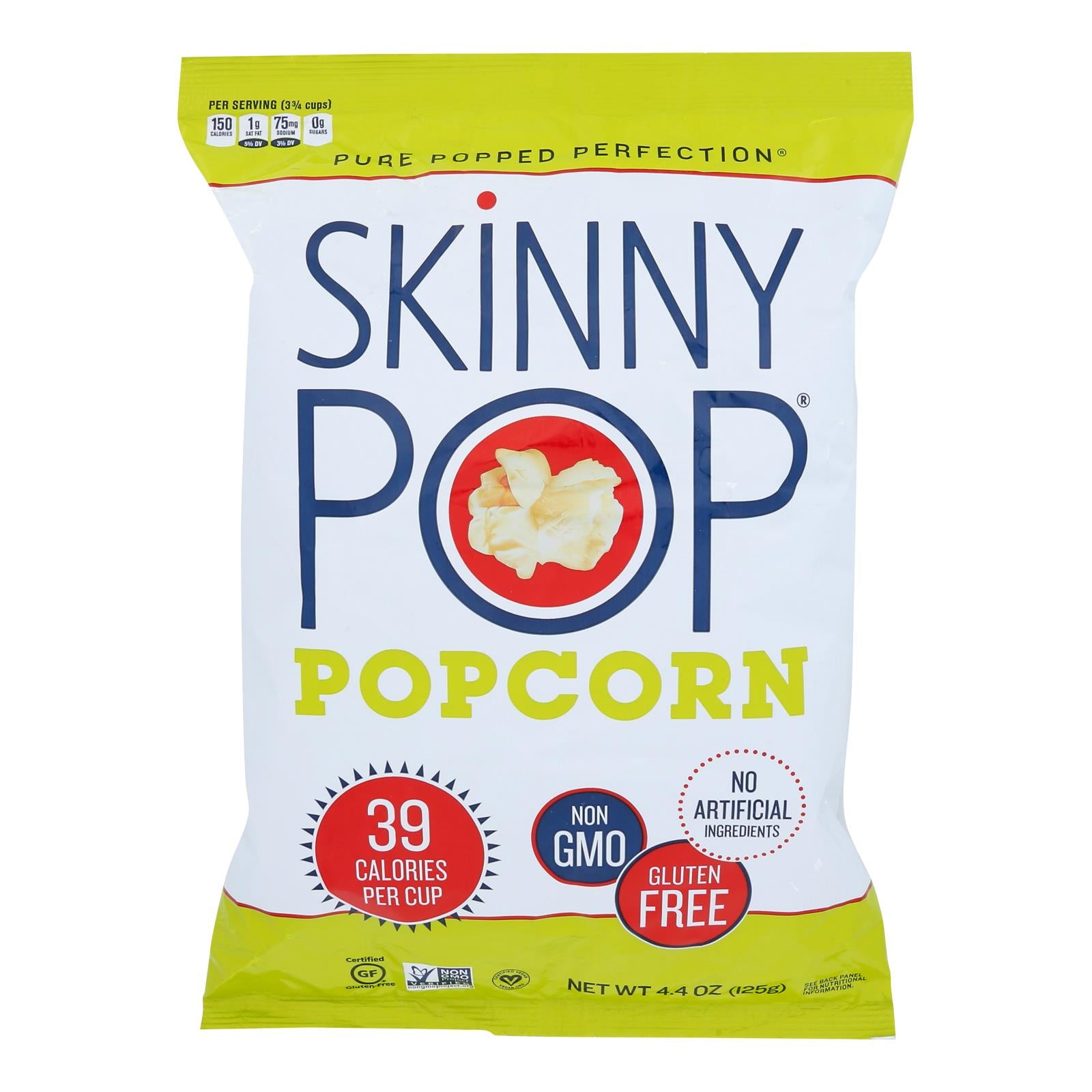 Skinny Pop Popcorn - Original - Case Of 12 - 4.4 Oz.