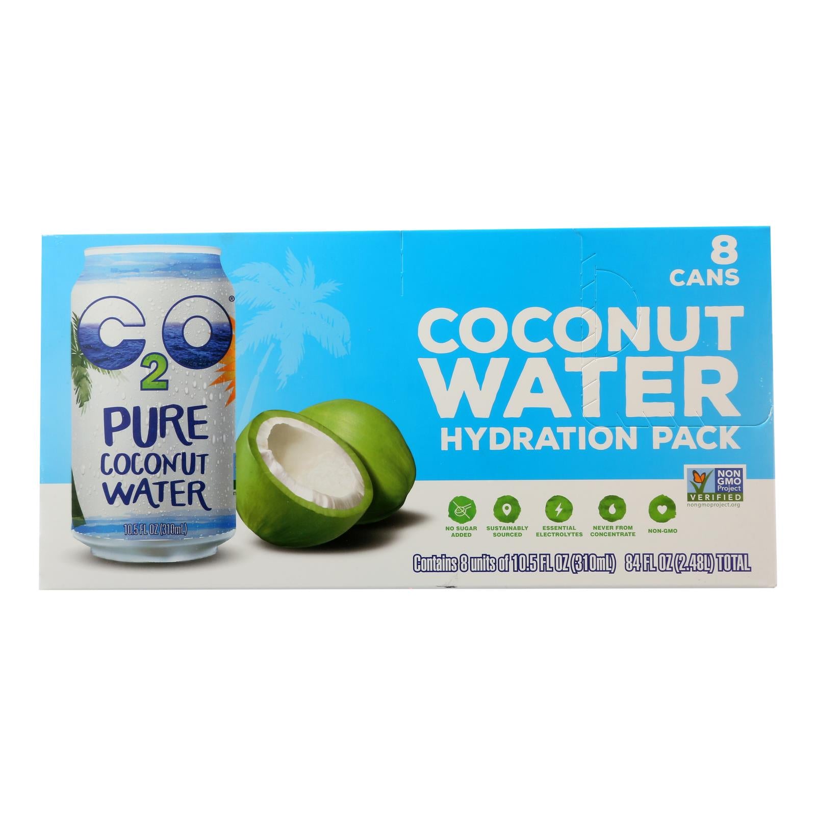 C2o Pure Coconut Water - Coconut Water Hydration Pack - Case of 3 - 8/10.5FZ