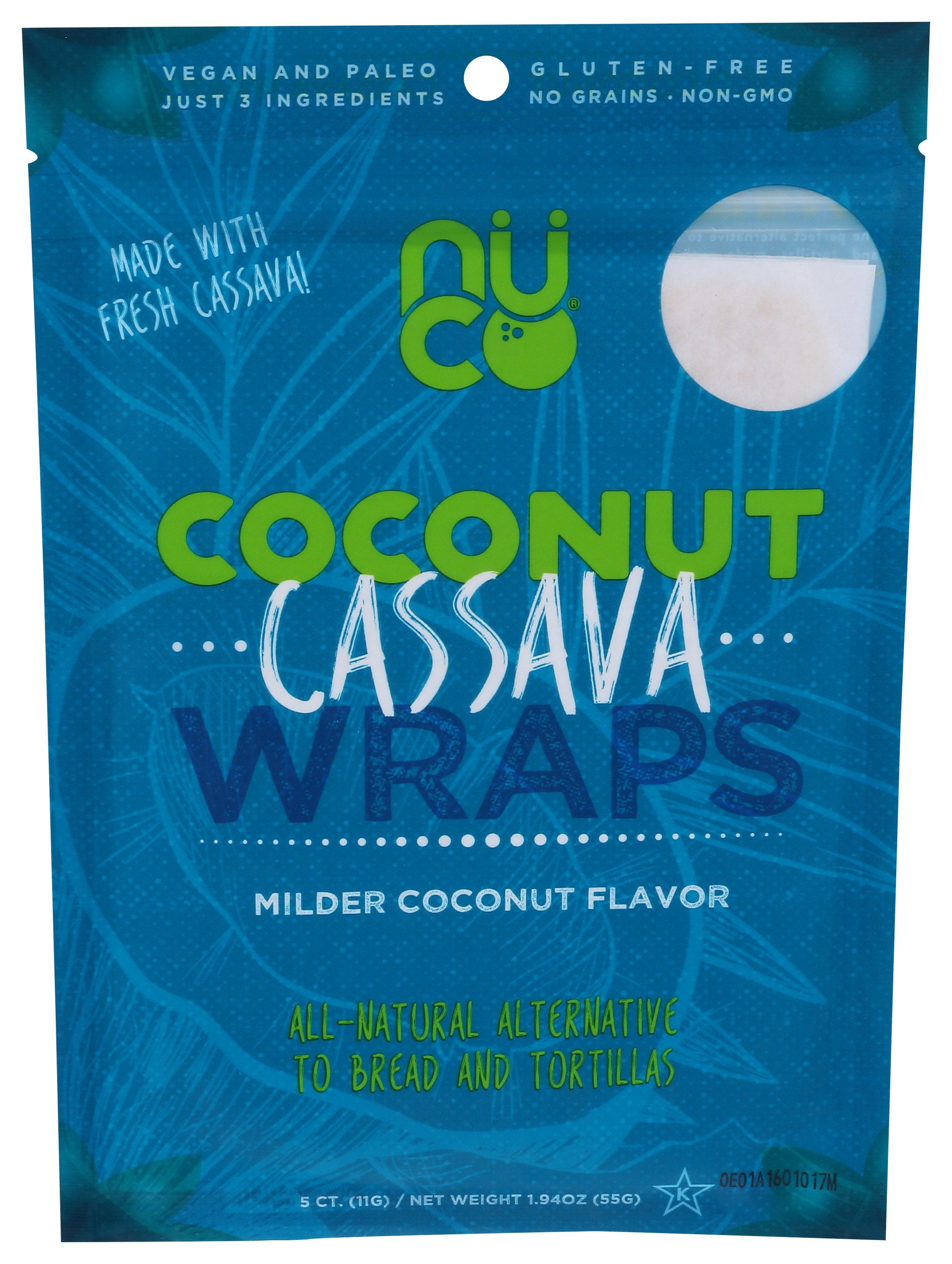 NUCO WRAPS COCONUT CASSAVA - Case of 12