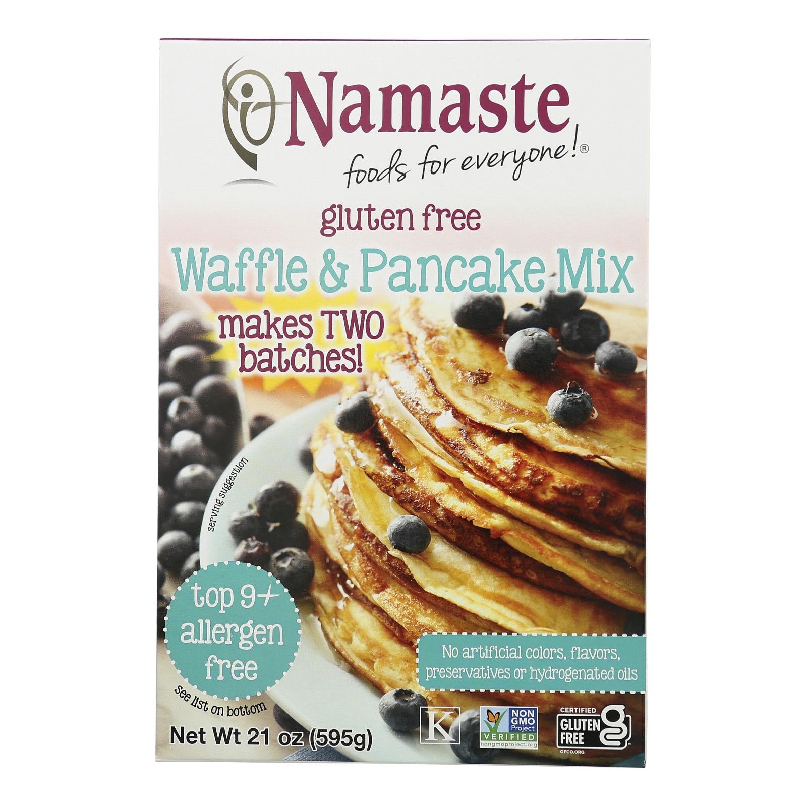 Namaste Foods Gluten Free Waffle and Pancake - Mix - Case of 6 - 21 oz.