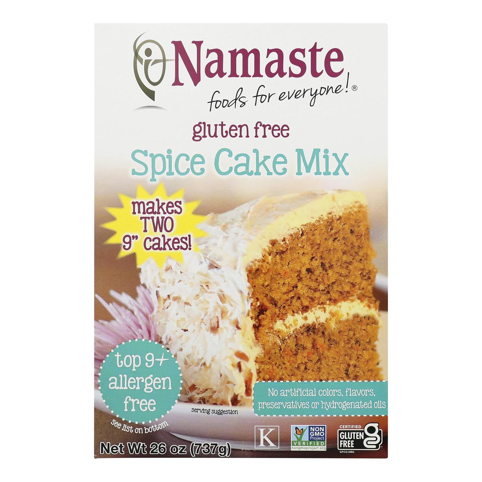 Namaste Foods Spice Carrot Cake - Mix - Case Of 6 - 26 Oz.