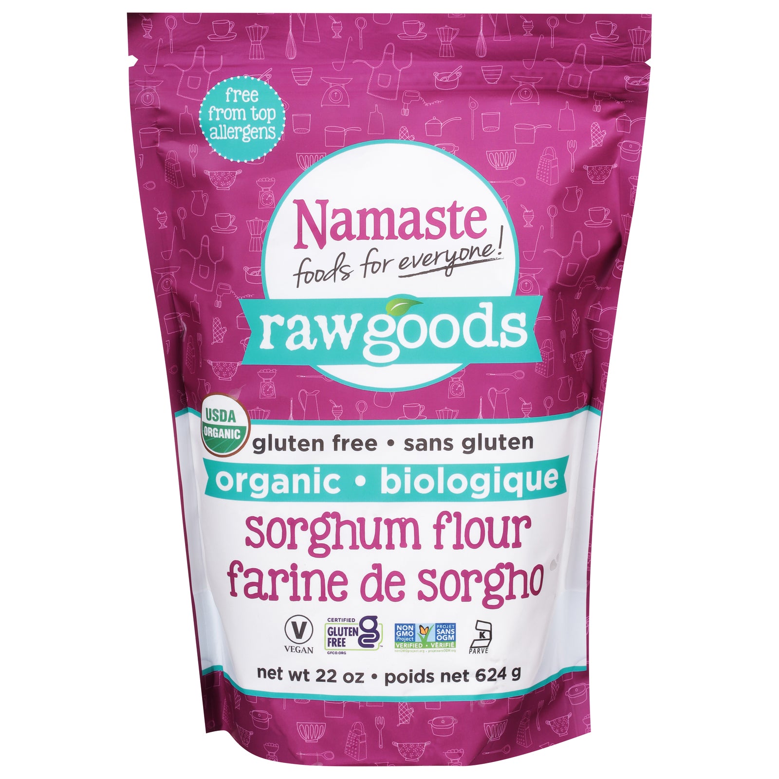 Namaste Foods - Flour Sorghum - Case of 6-22 OZ