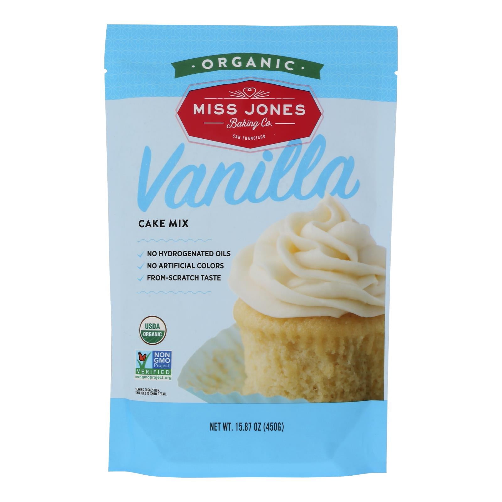 Miss Jones Baking Cake Mix - Vanilla - Case Of 6 - 15.87 Oz.