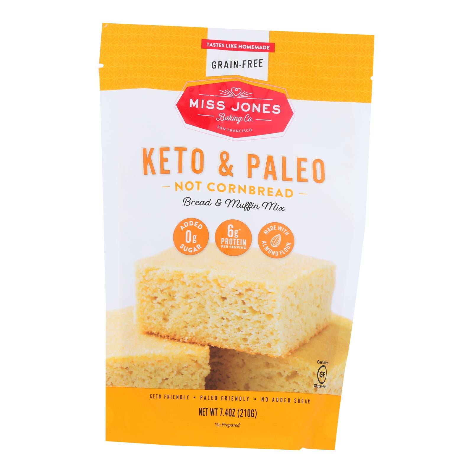 Miss Jones Baking Co - Cornbread Mix Keto Gluten Free - Case Of 6-7.4 Oz