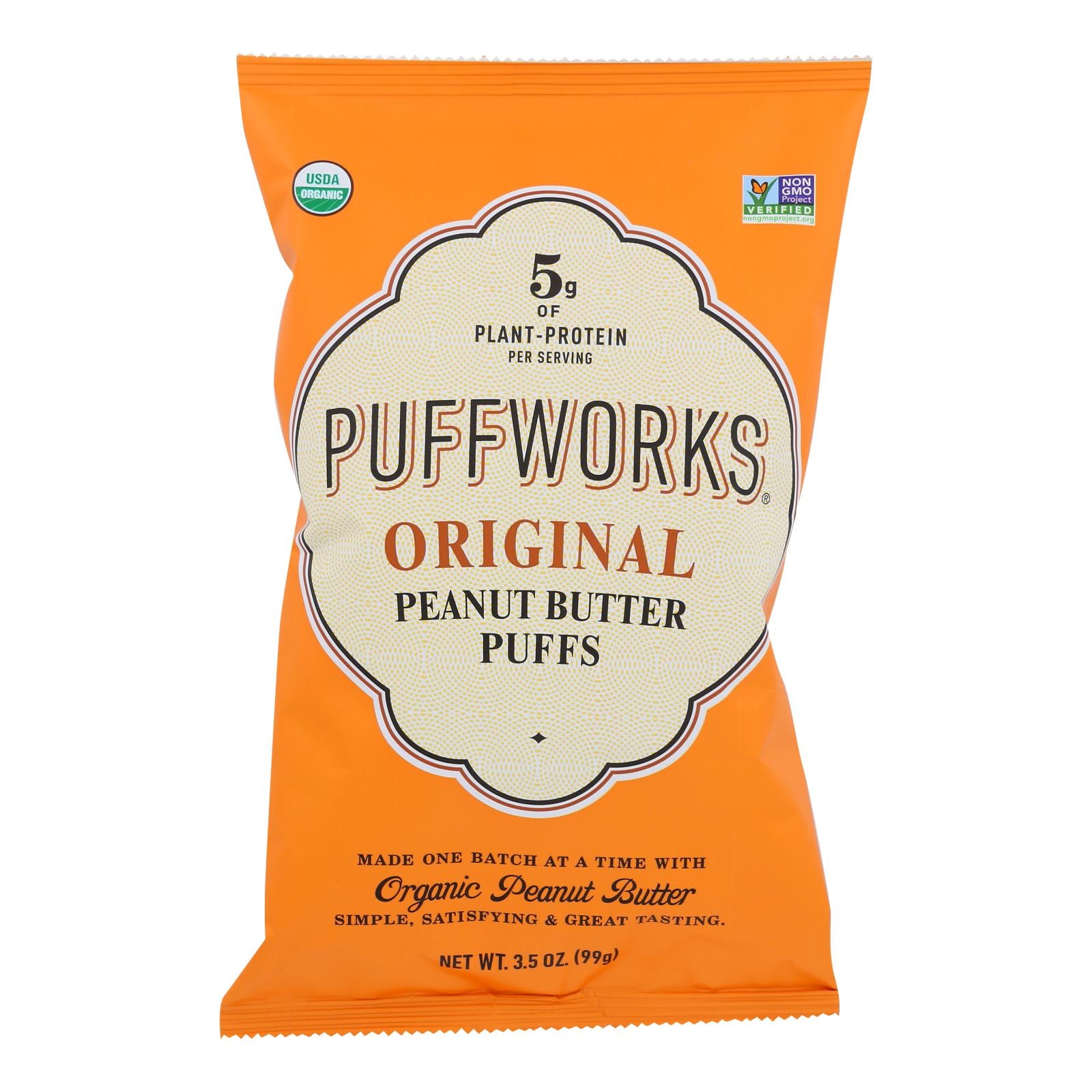 Puffworks - Puffs Original Peanut Butter Gluten Free - Case Of 8-3.5 Oz