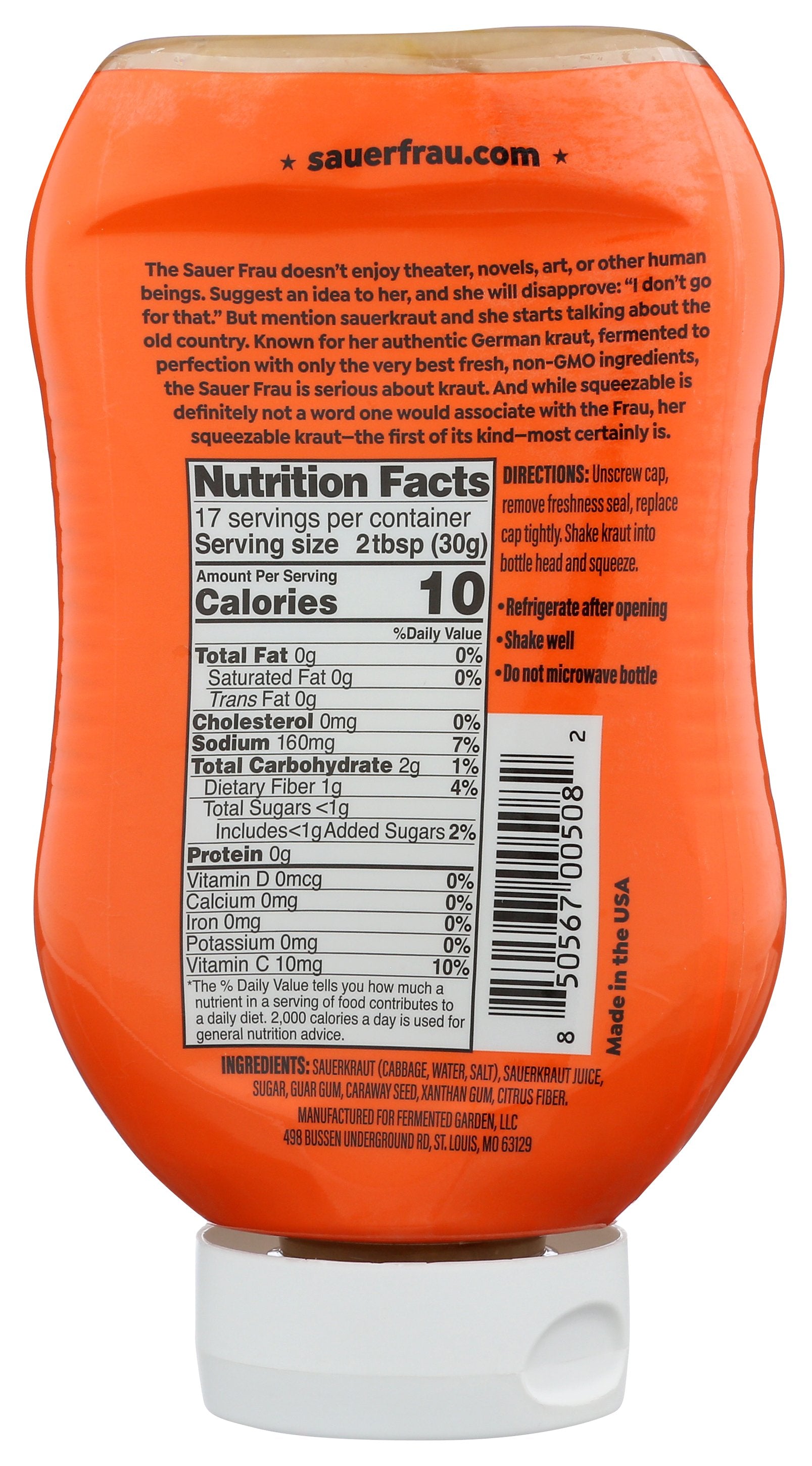 SAUER FRAU SAUERKRAUT MLD SWT BVRN - Case of 6