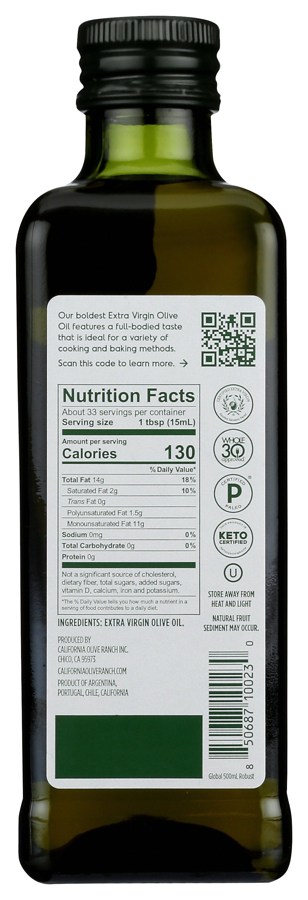 CALIFORNIA OLIVE RANCH GLOBAL ROBUST EVOO 500 - Case of 6