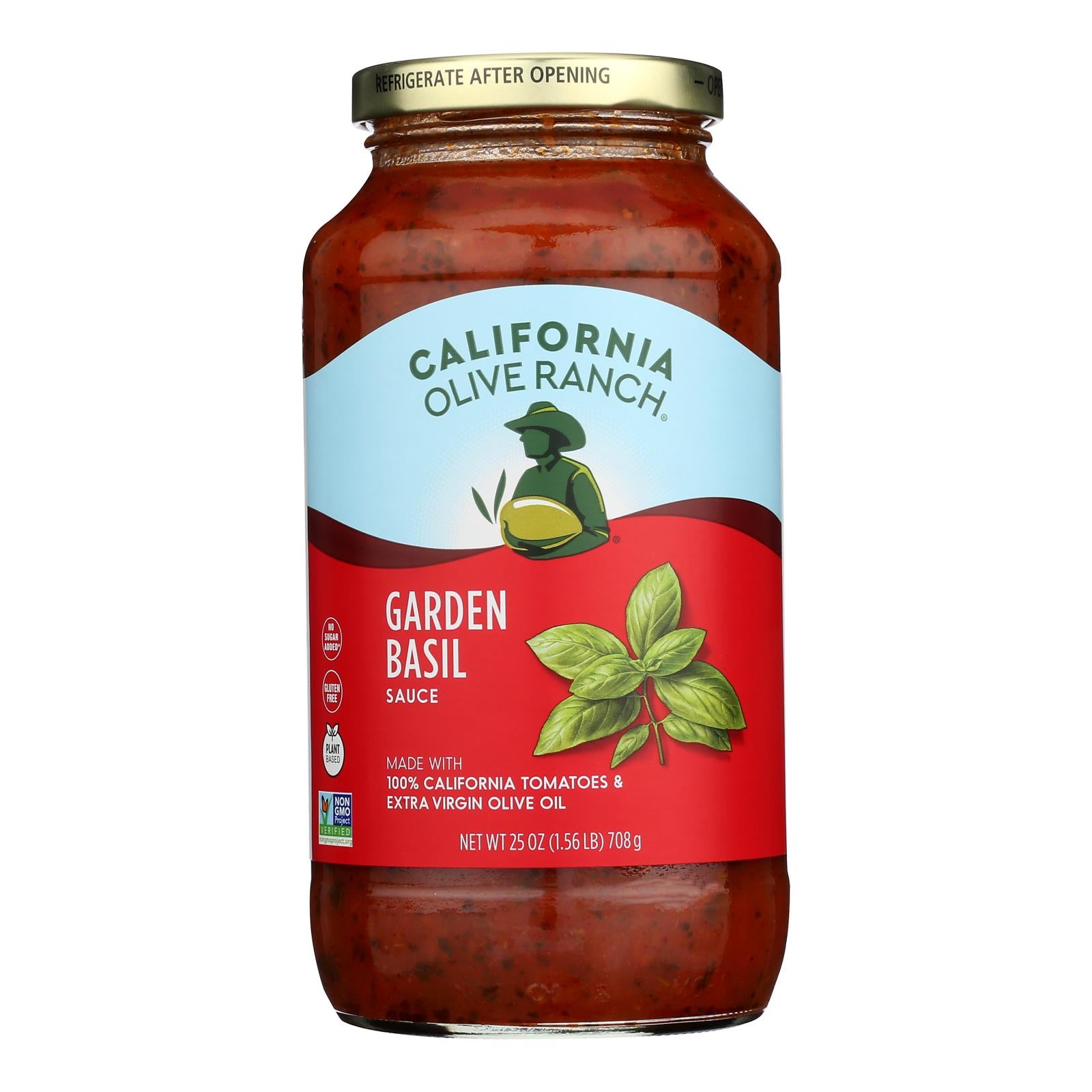 California Olive Ranch - Psta Sauce Garden Basil - Case Of 6-25 Oz