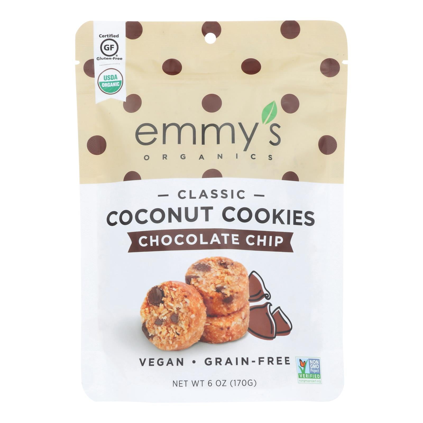 Emmy's Organics  Chocolate Chip - Case Of 8 - 6 Oz.