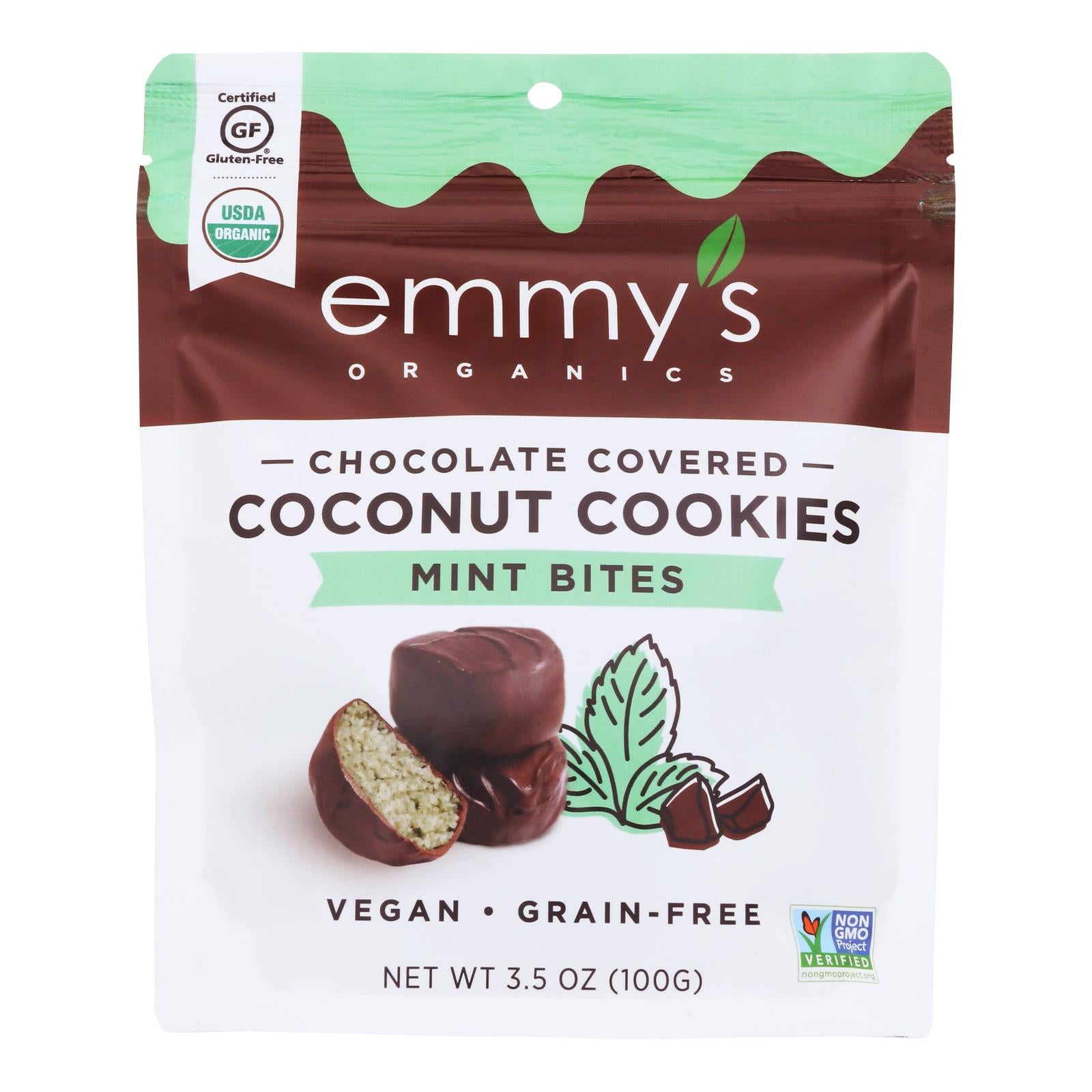 Emmy's Organics - Bites Chocolate Covrd Mint - Case Of 6 - 3.5 Oz