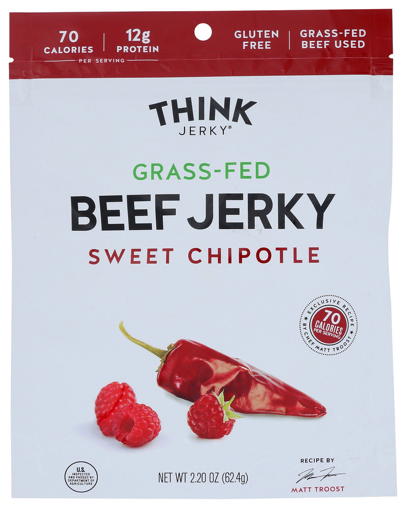 Think Jerky Beef Jerky Sweet Chipotle - Case of 8 - 2.2oz