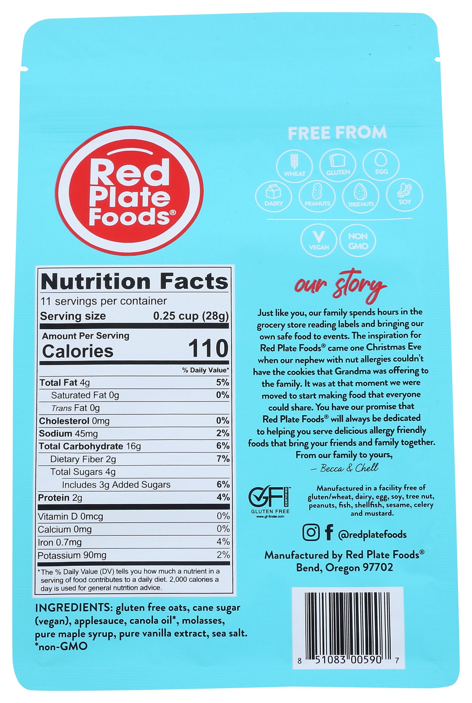 RED PLATE FOODS GRANOLA GOLDEN VANILLA - Case of 6