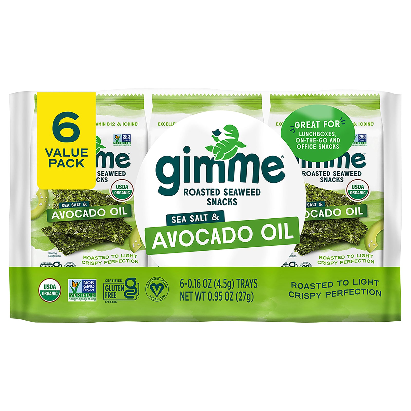 Gimme Seaweed Snacks - Sweed Slt/avo Snack - Case of 8-6/.16 OZ