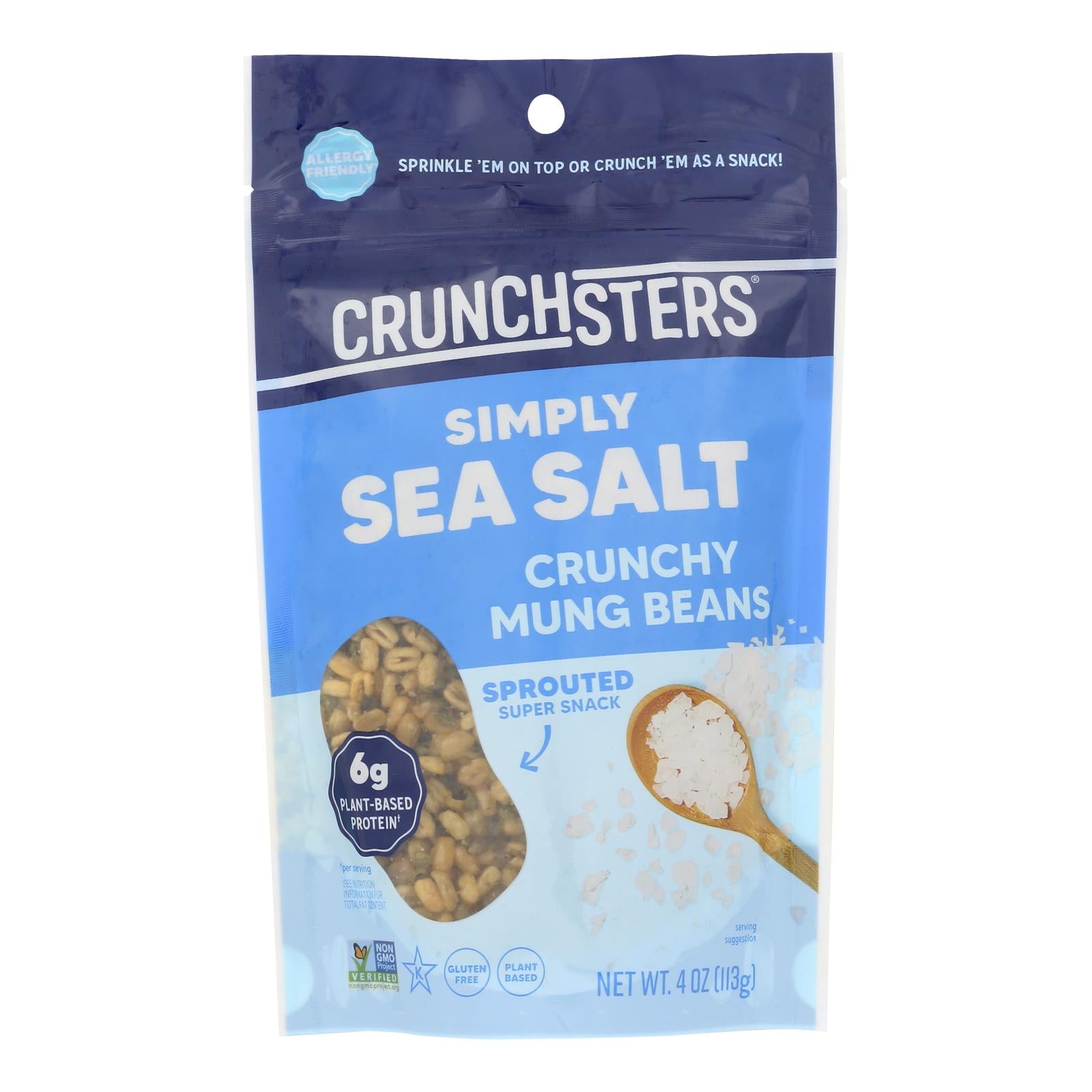 Crunchsters - Sprouted Protein Snack - Sea Salt - Case Of 6 - 4 Oz.