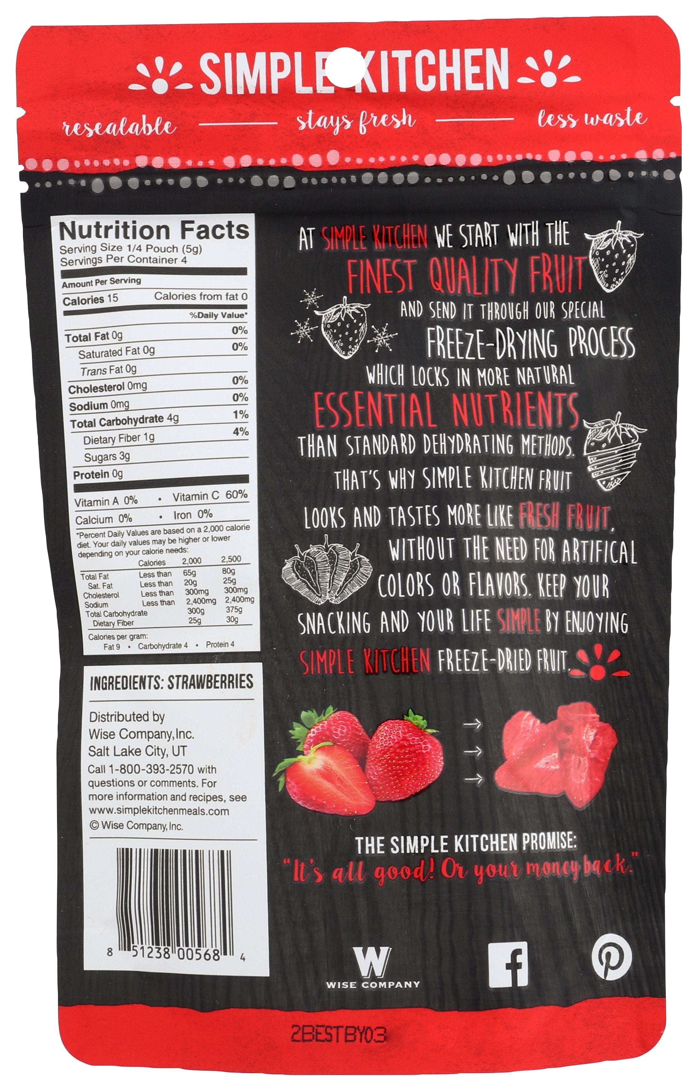 SIMPLE KITCHEN STRAWBERRIES FRZ DRD - Case of 6