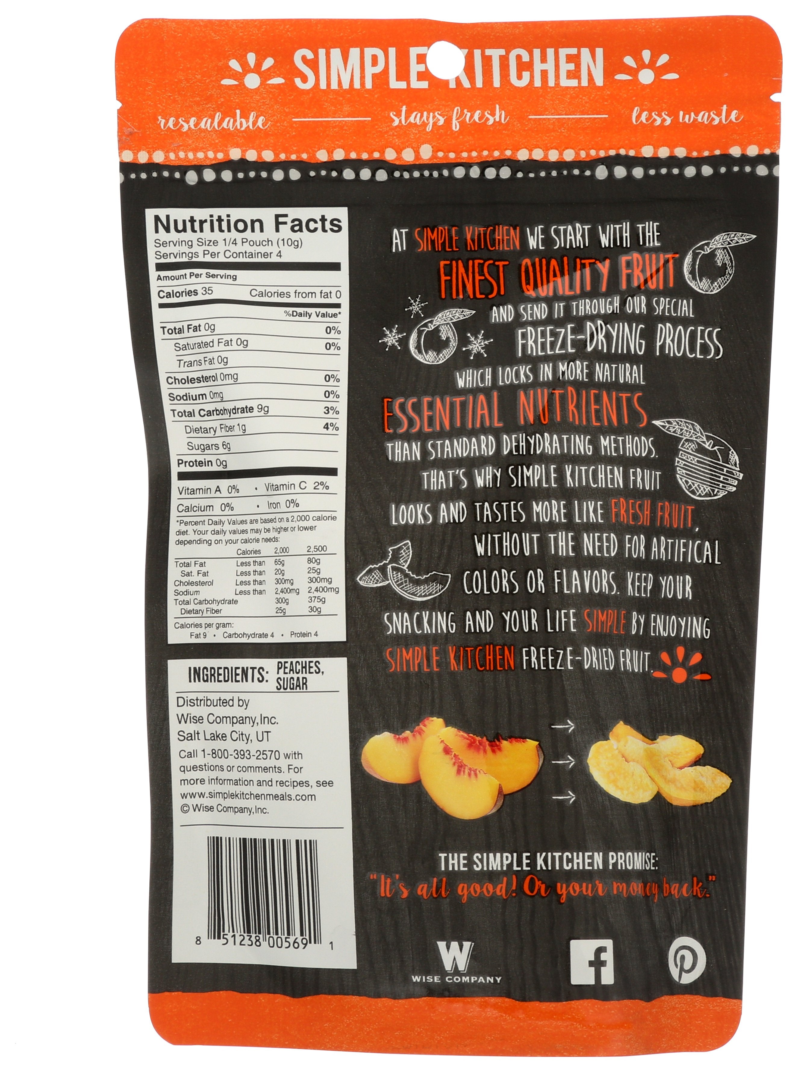 SIMPLE KITCHEN PEACHES FRZ DRD - Case of 6