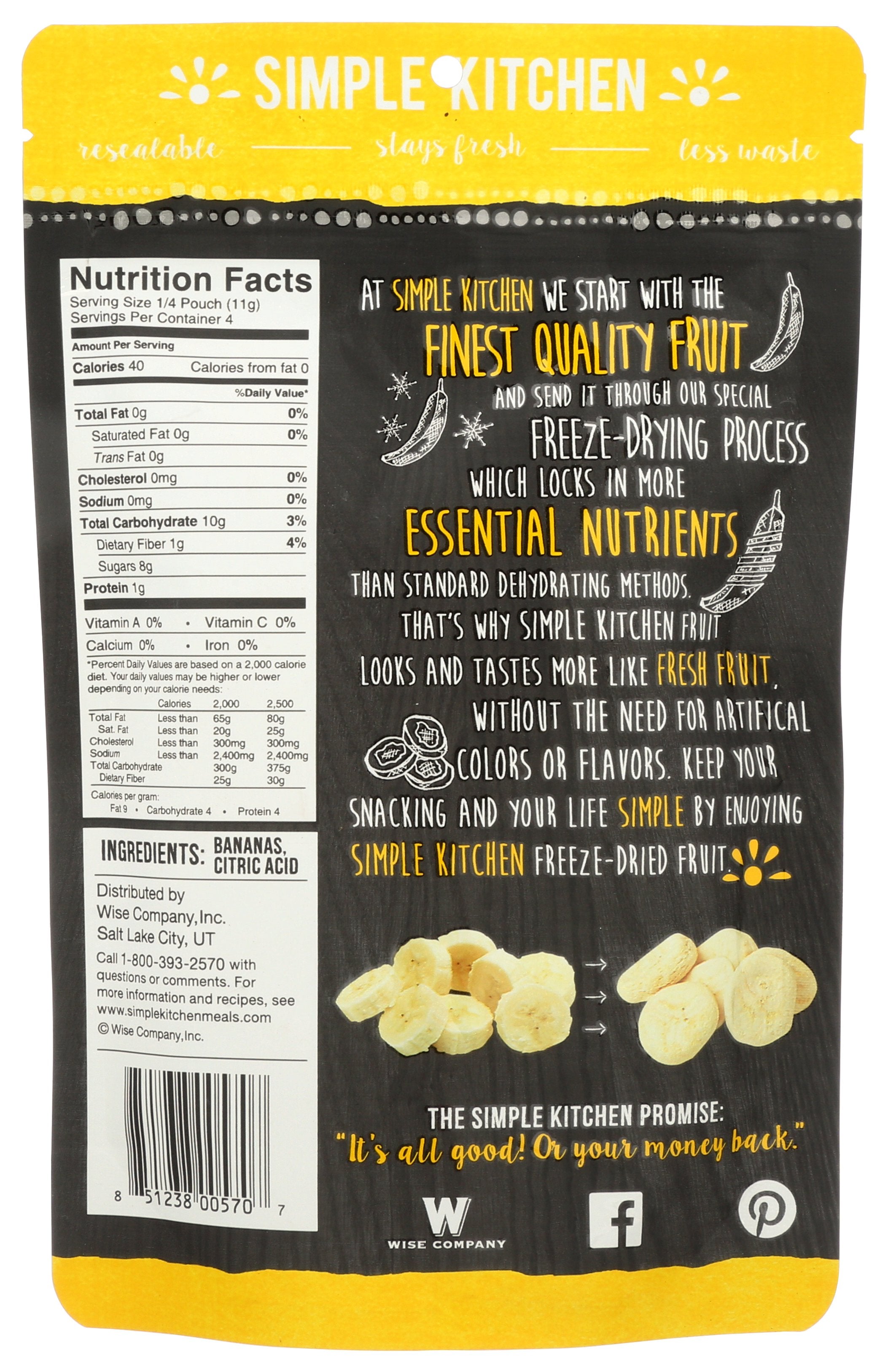 SIMPLE KITCHEN BANANAS FRZ DRD - Case of 6