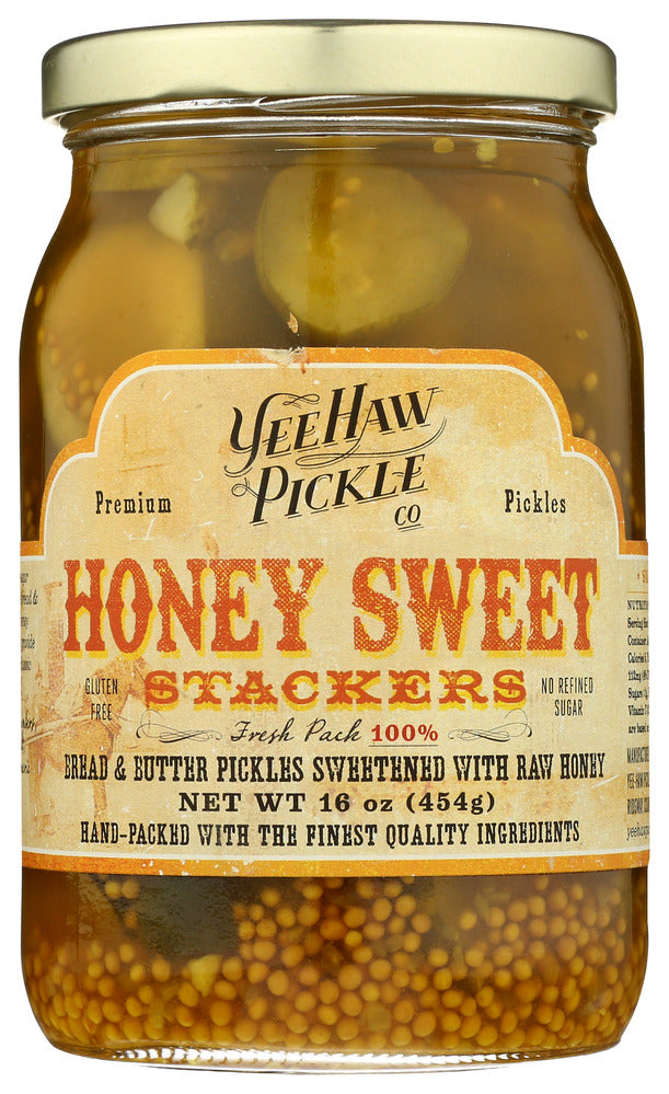 Yee Haw Pickle Company Honey Sweet Stackers - Case of 6 - 16 oz