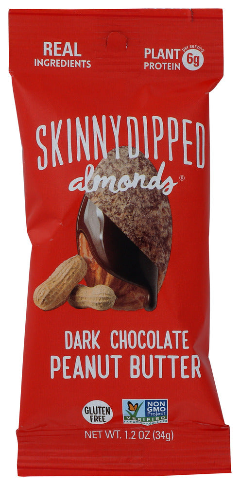 SkinnyDipped Almonds Dark Chocolate Peanut Butter - Case of 10 - 1.2 oz